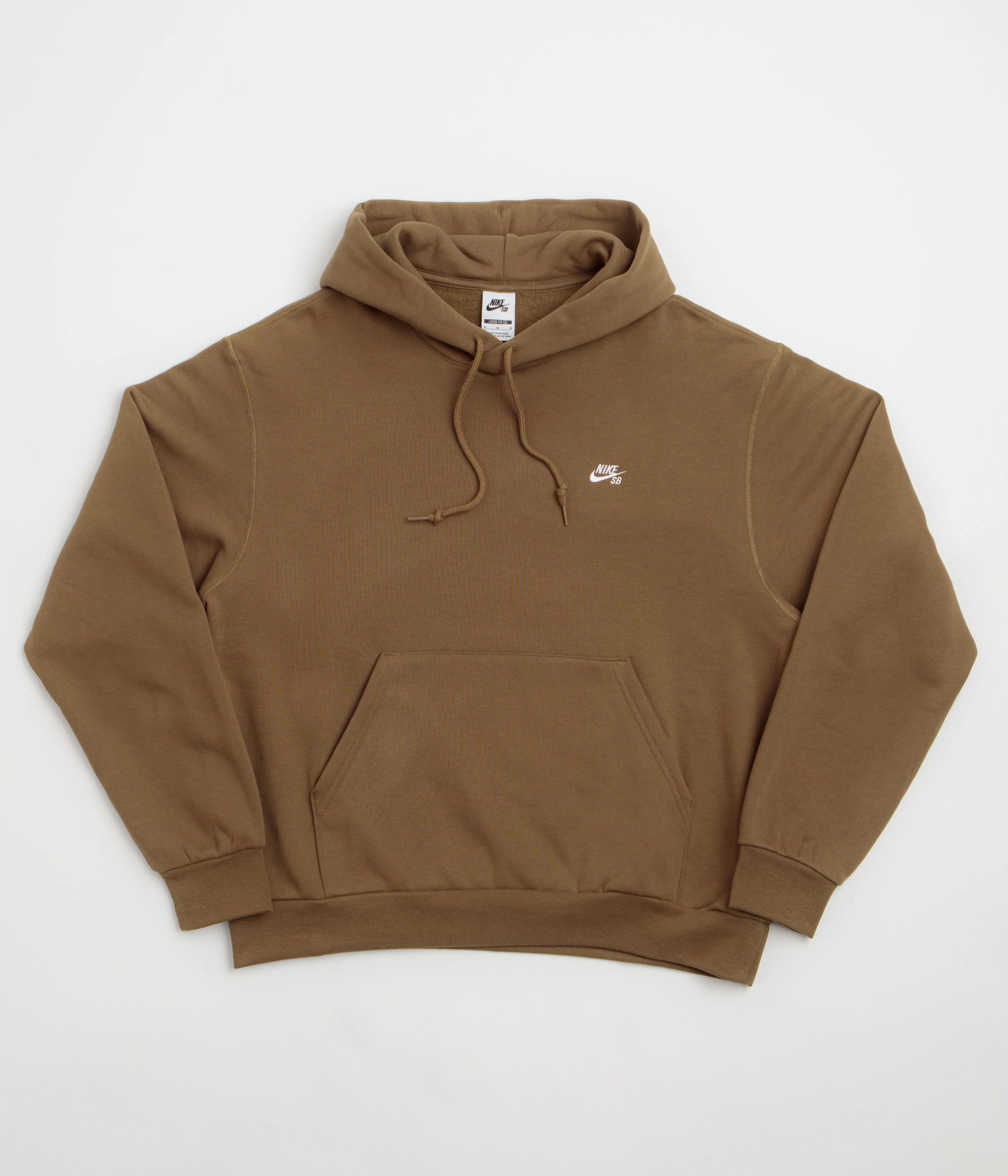 Nike SB Essential Logo Hoodie - Mosswood Brown / White