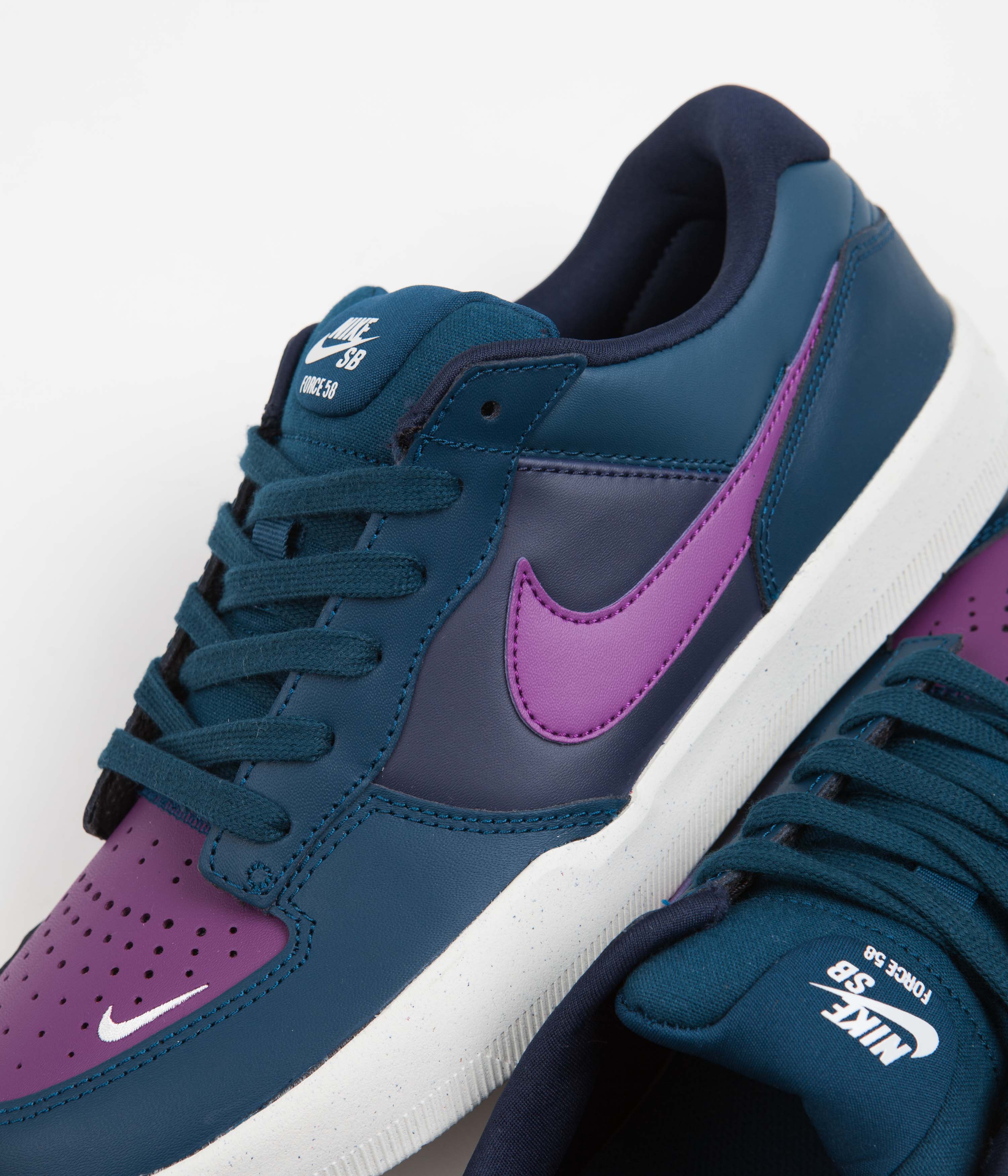 Nike SB Force 58 Premium Shoes - Obsidian / Viotech - Midnight Turquoise - Phantom - Image 3