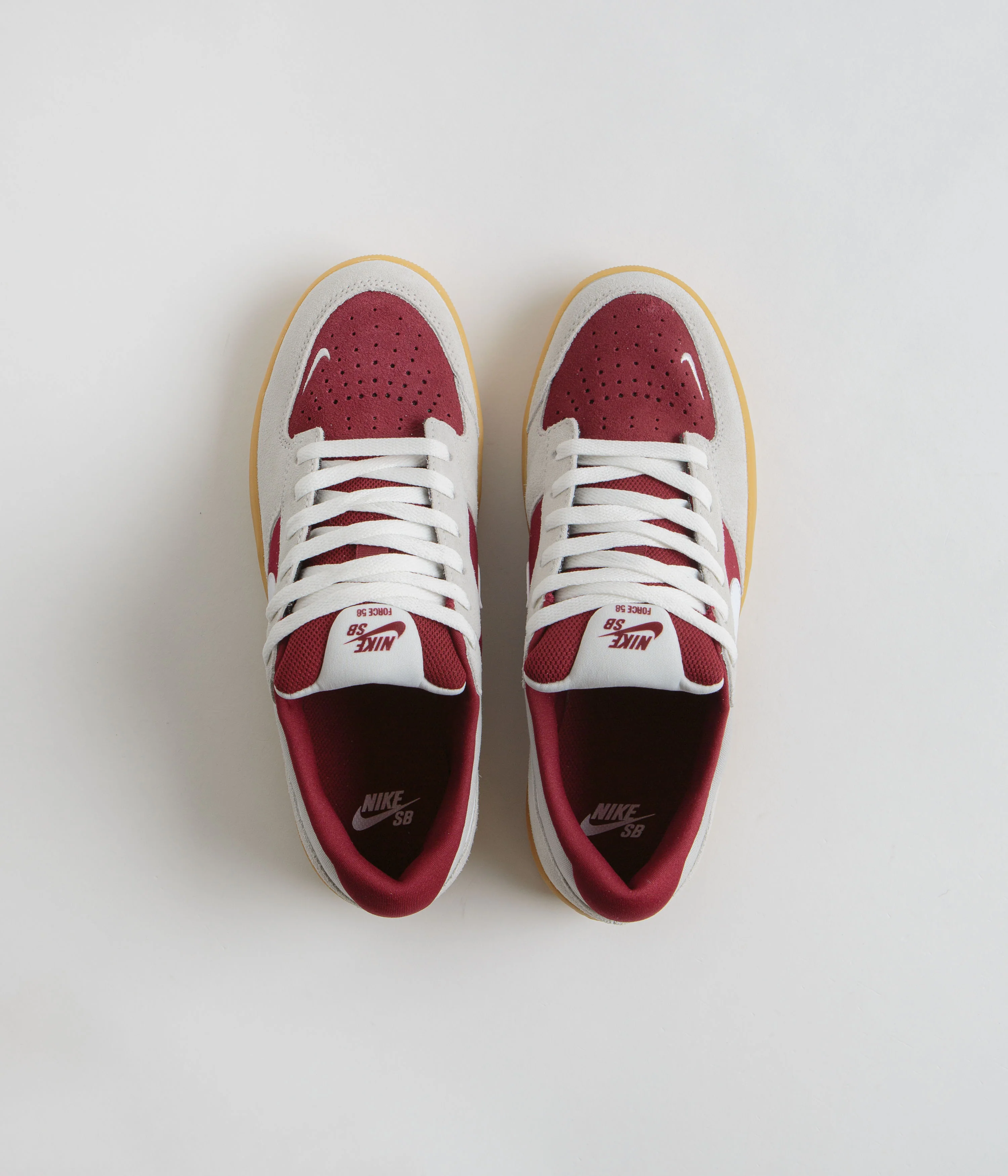 Nike SB Force 58 Shoes - Team Red / White - Summit White - Image 8