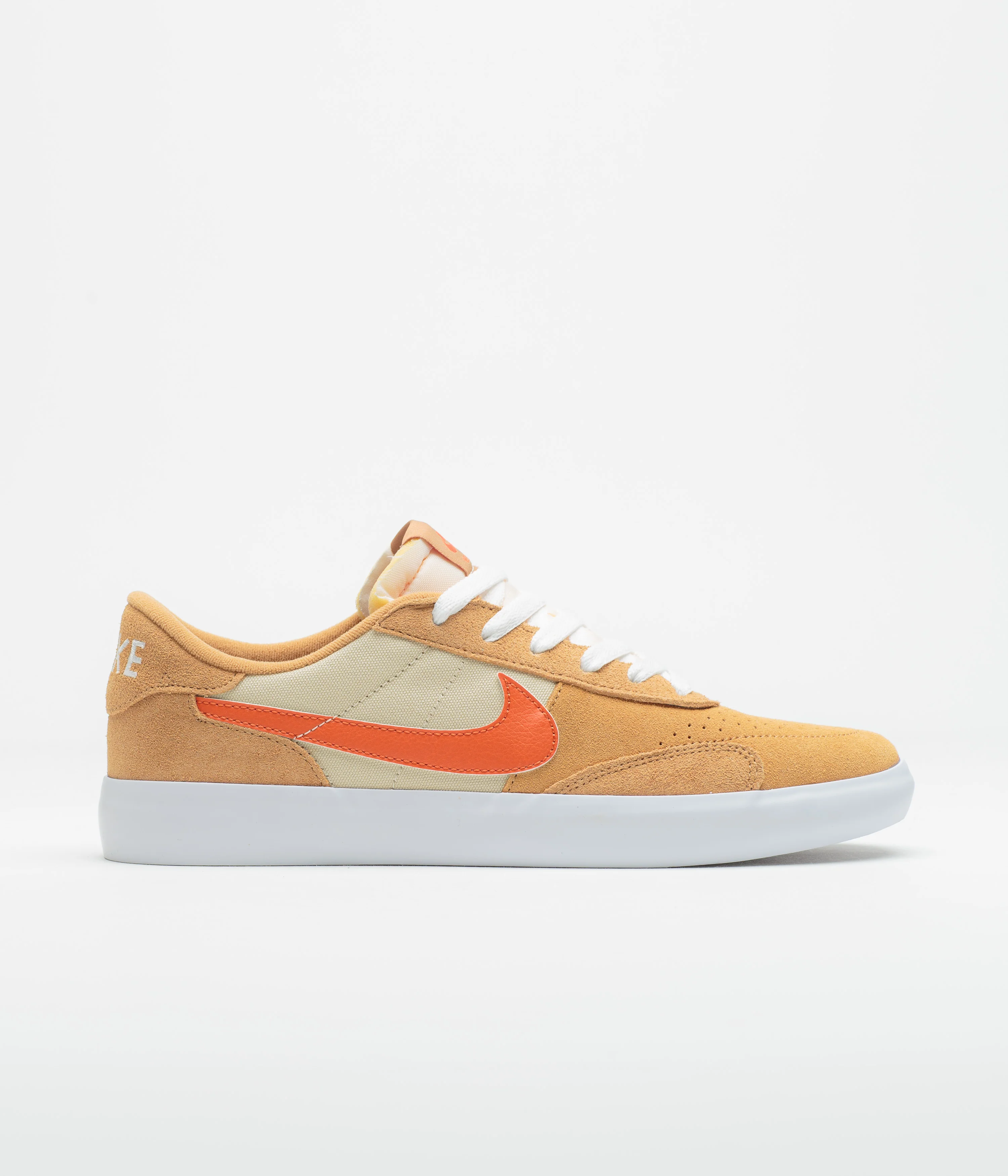 Nike SB Heritage Vulc Shoes - Flax / College Orange - Oatmeal - White