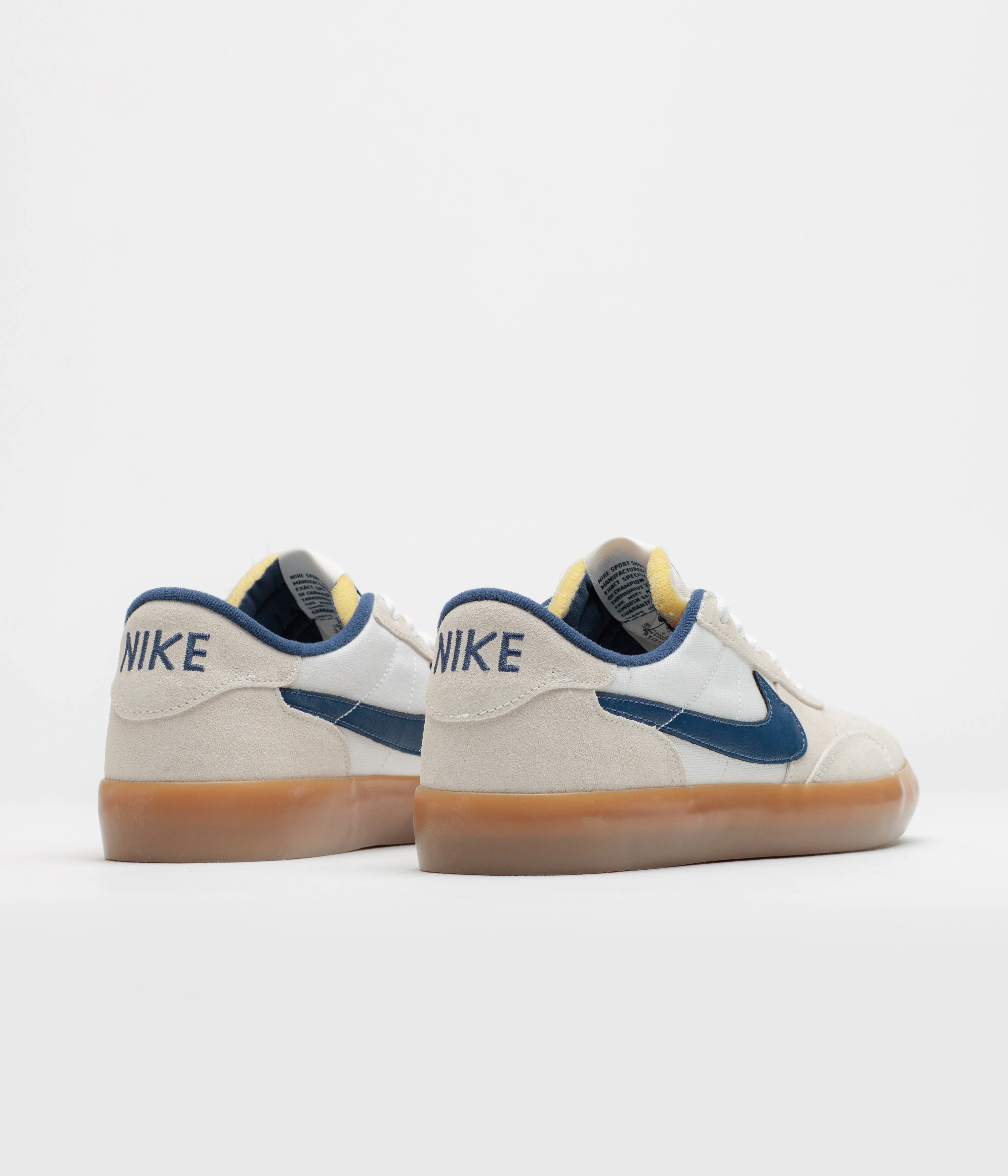 Nike SB Heritage Vulc Shoes - Summit White / Navy - White - Gum Light Brown - Image 4