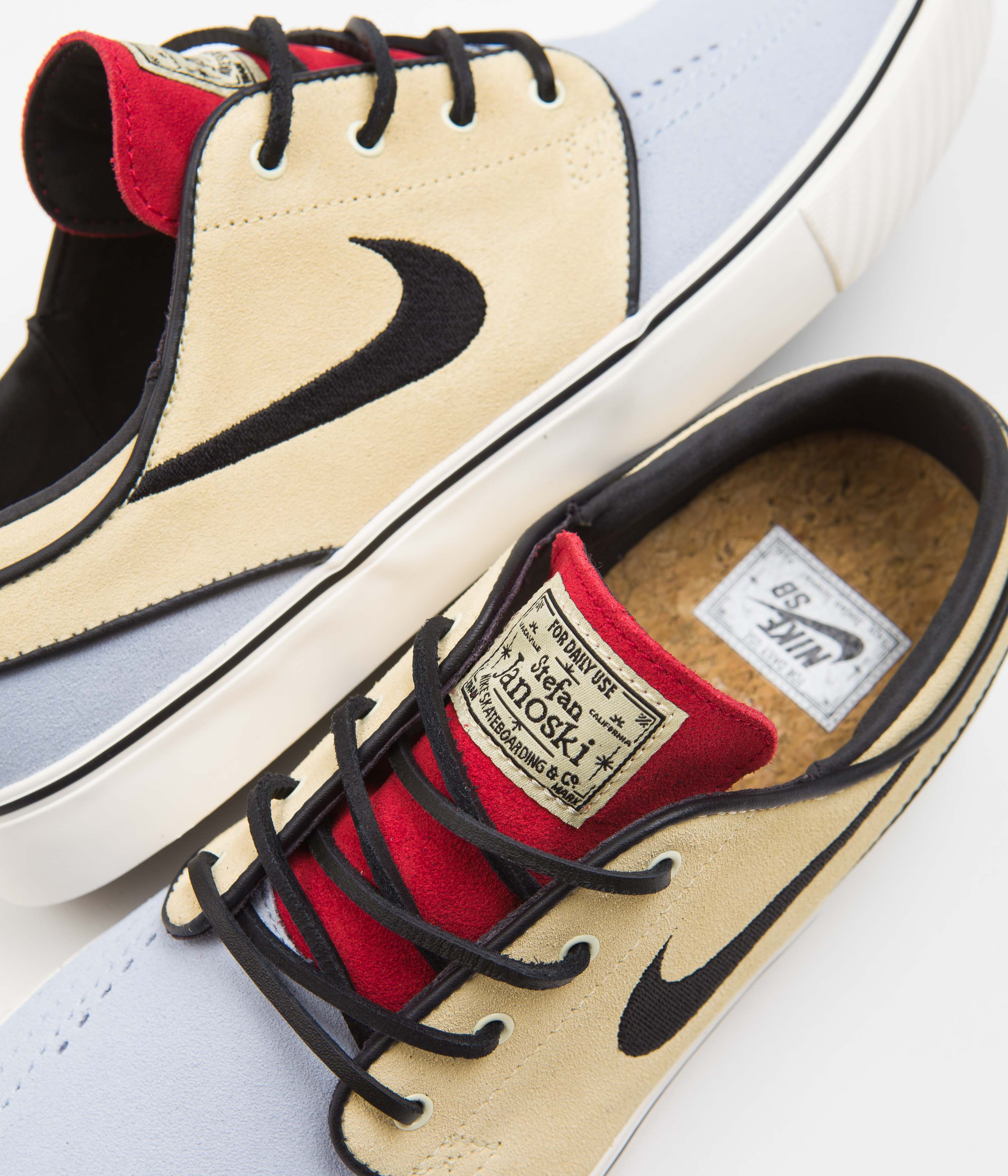 Nike SB Janoski OG+ Shoes - Alabaster / Alabaster - Chile Red - Image 3