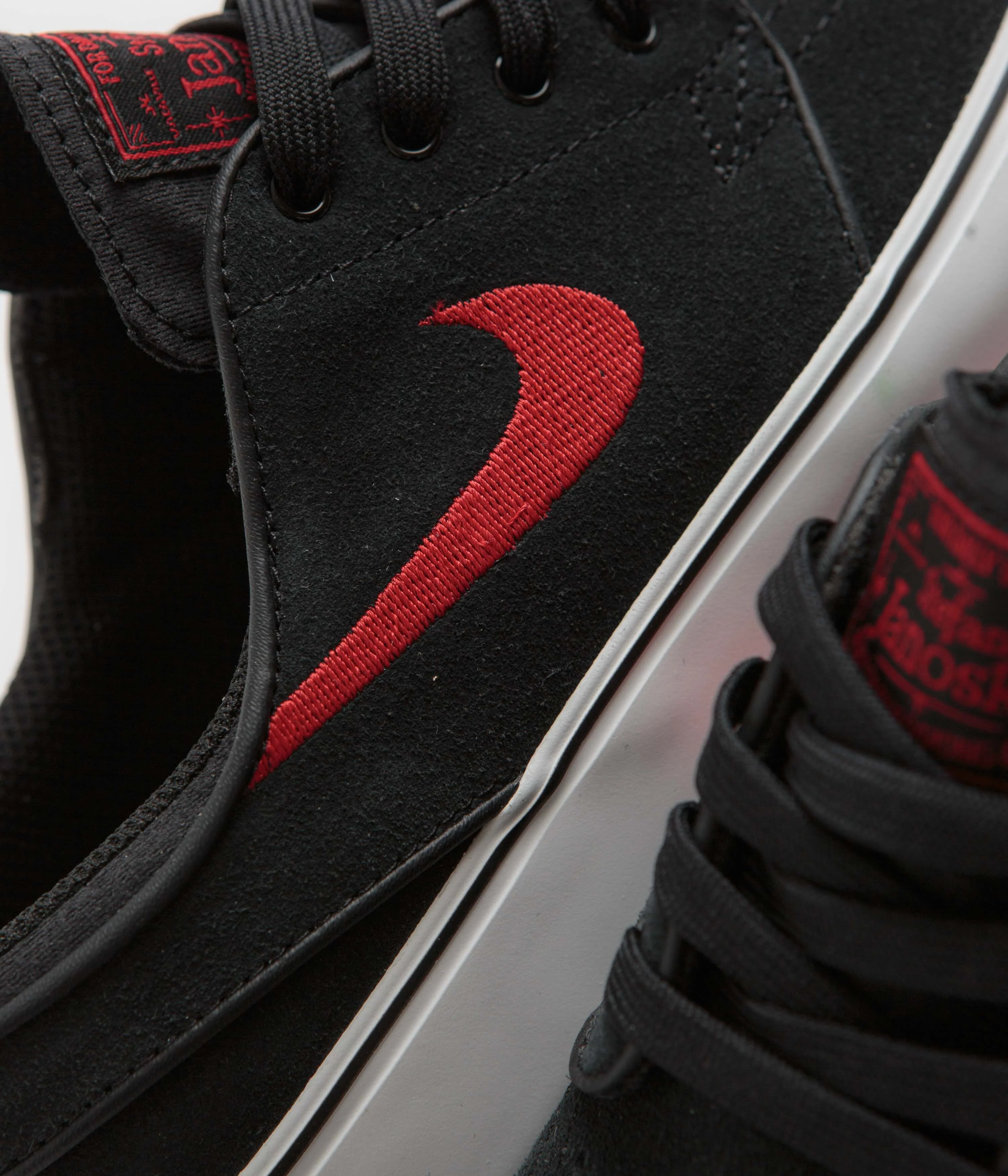 Nike SB Kids Stefan Janoski Shoes - Black / University Red - Black - Summit White - Image 5