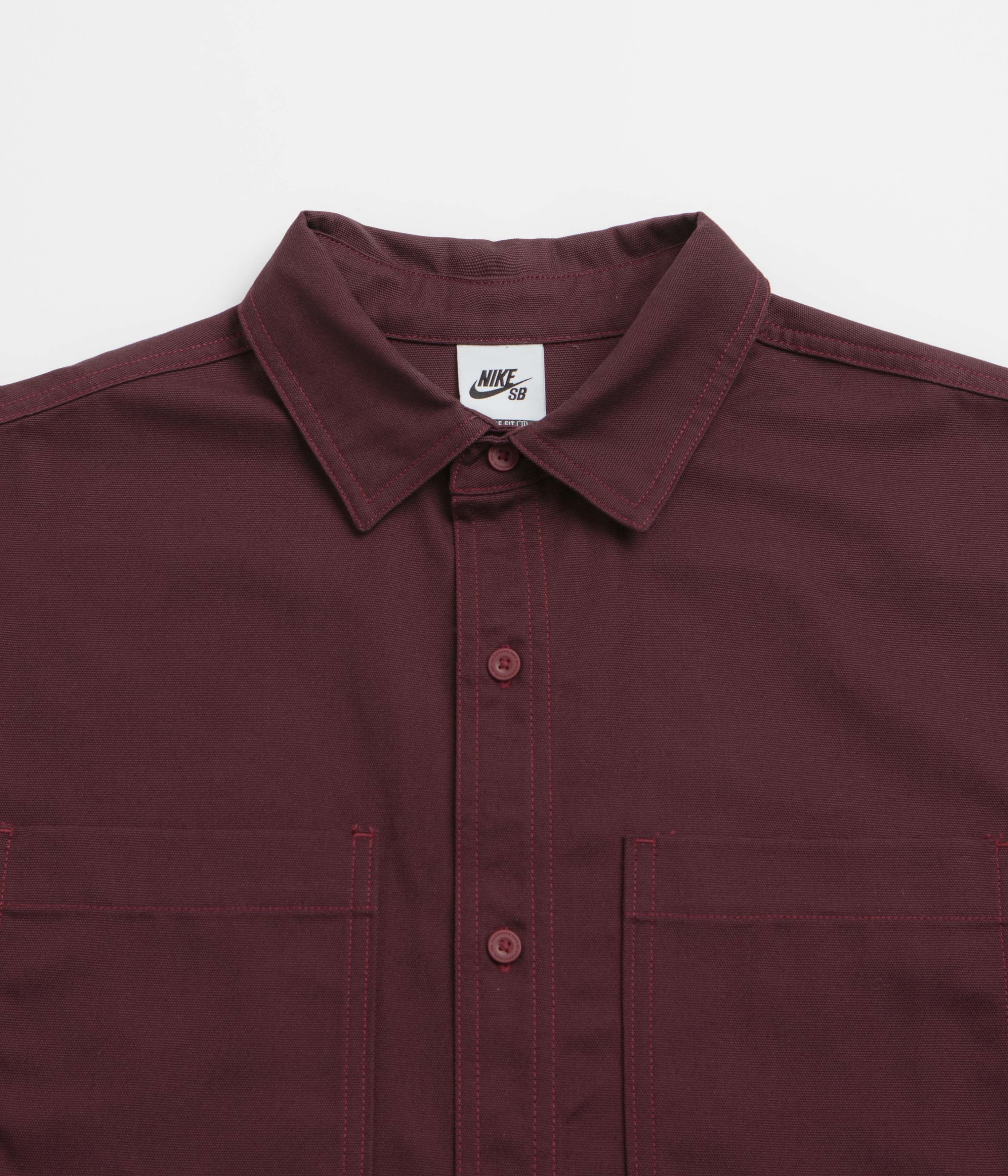 Nike SB New Essential Woven Shirt - Burgundy Crush / Platinum Violet - Image 2