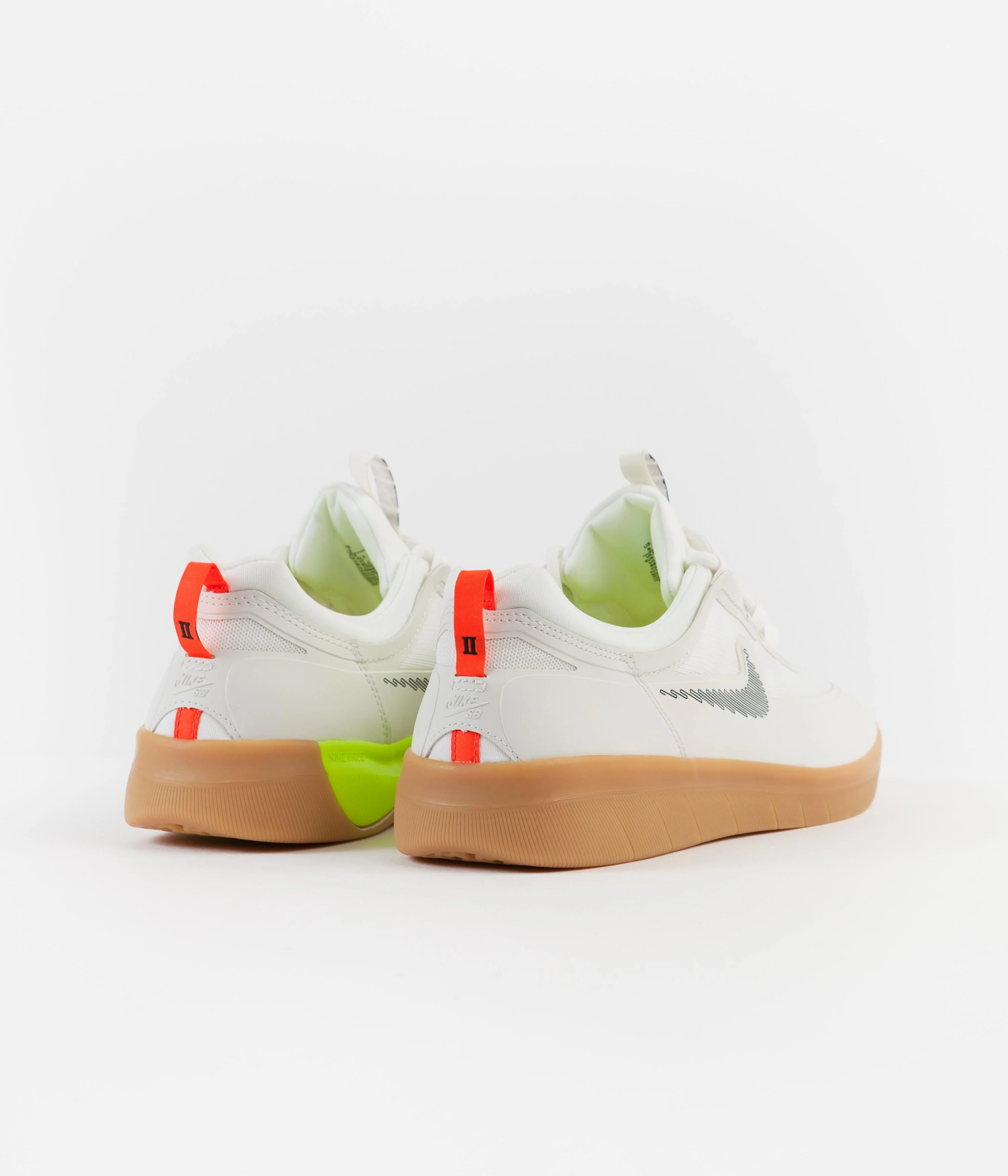 Nike SB Nyjah Free 2 Shoes - Summit White / Black - Bright Crimson - Image 4