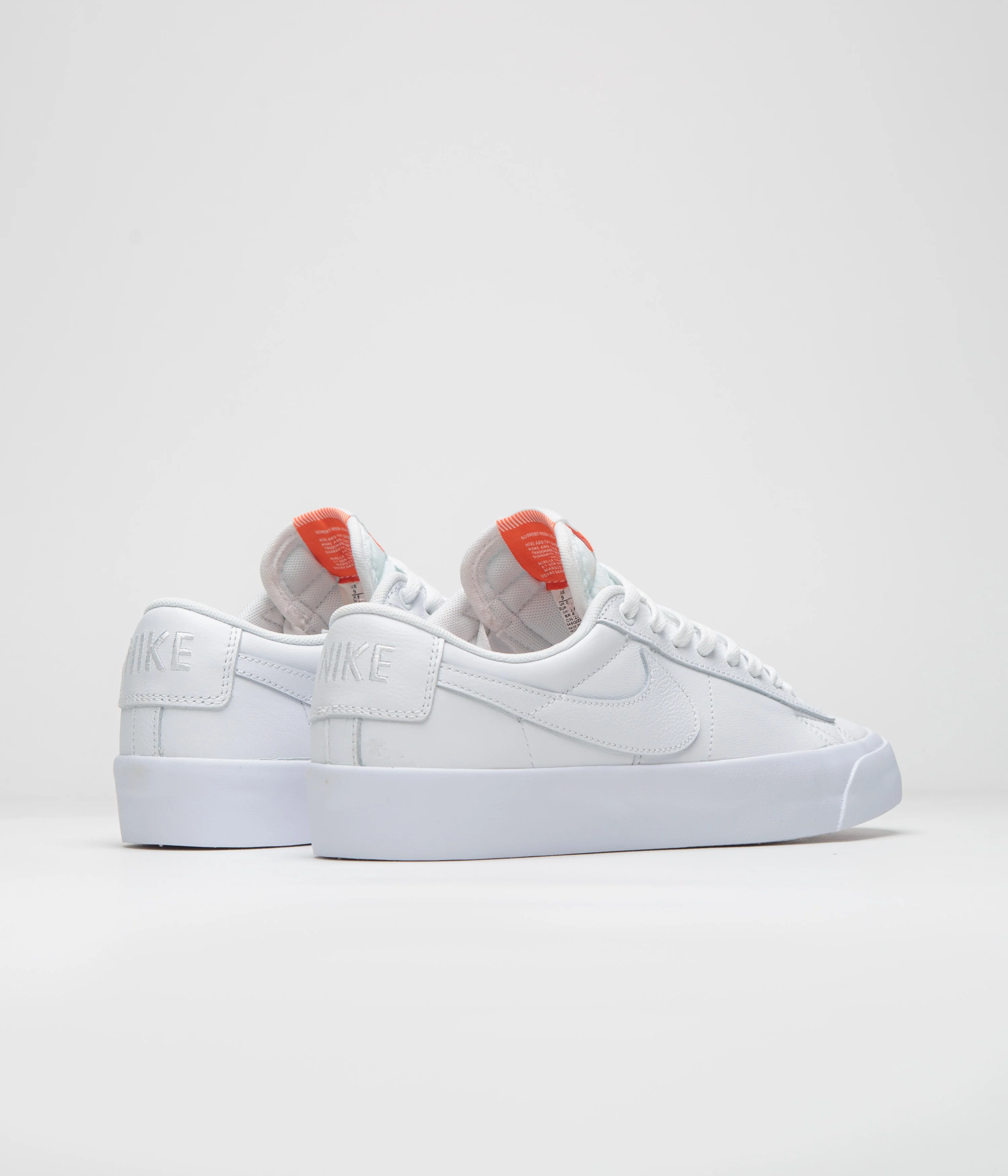 Nike SB Orange Label Blazer Low Pro GT Shoes - White / White - White - White - Image 4