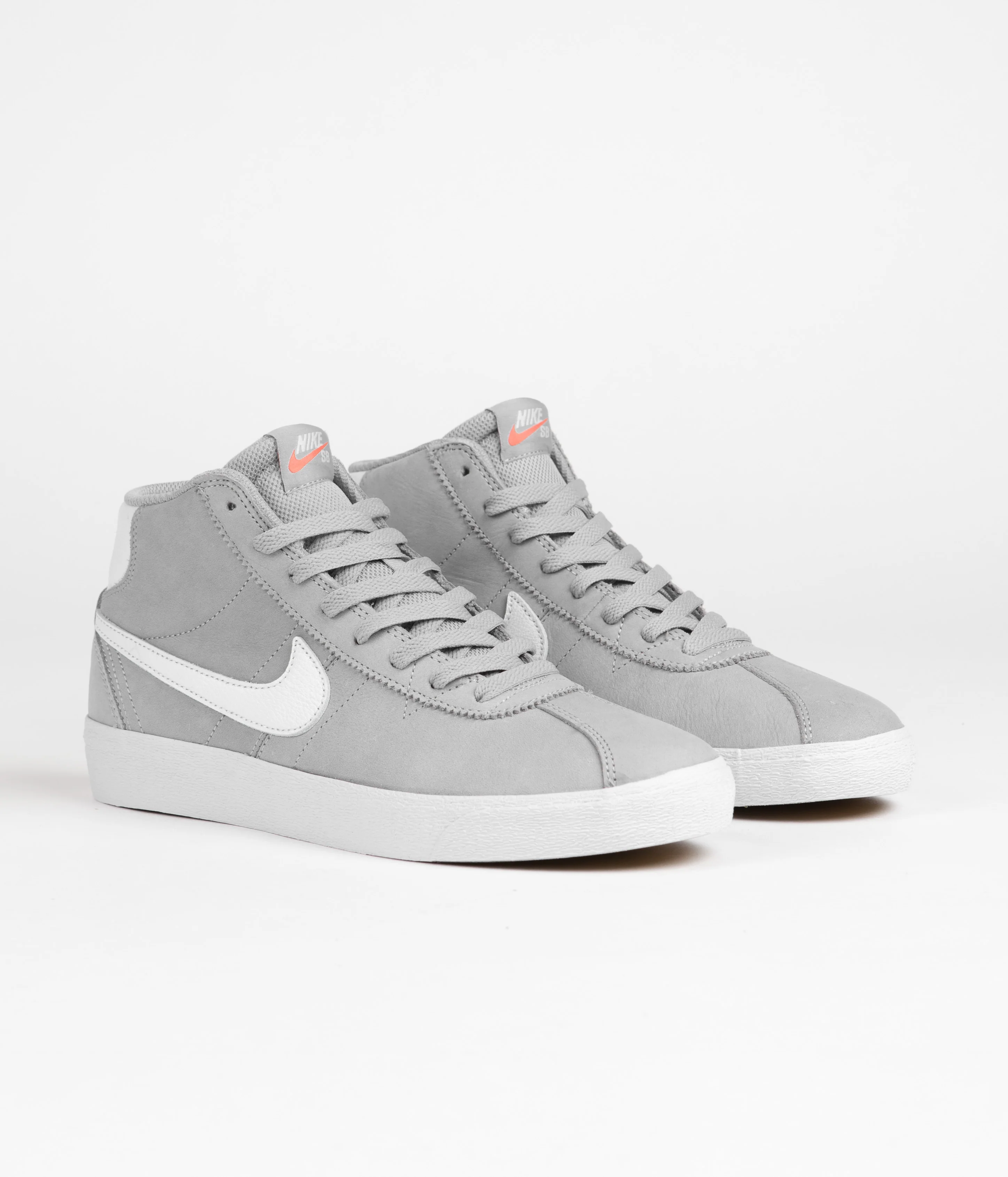 Nike SB Orange Label Bruin High Shoes - Wolf Grey / White - Wolf Grey - Image 2