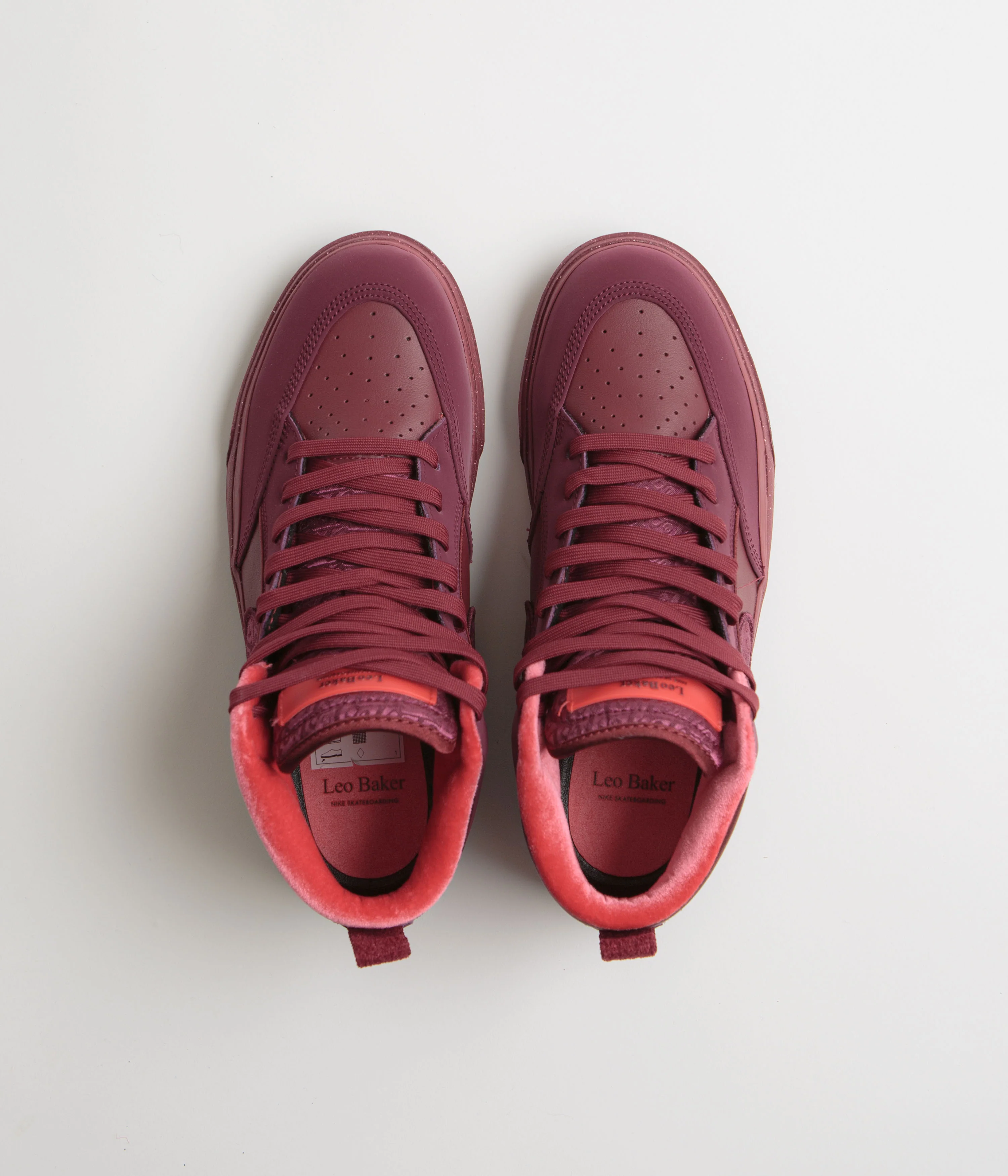 Nike SB React Leo Premium Shoes - Dark Beetroot / Dark Beetroot - Team Red - Image 7