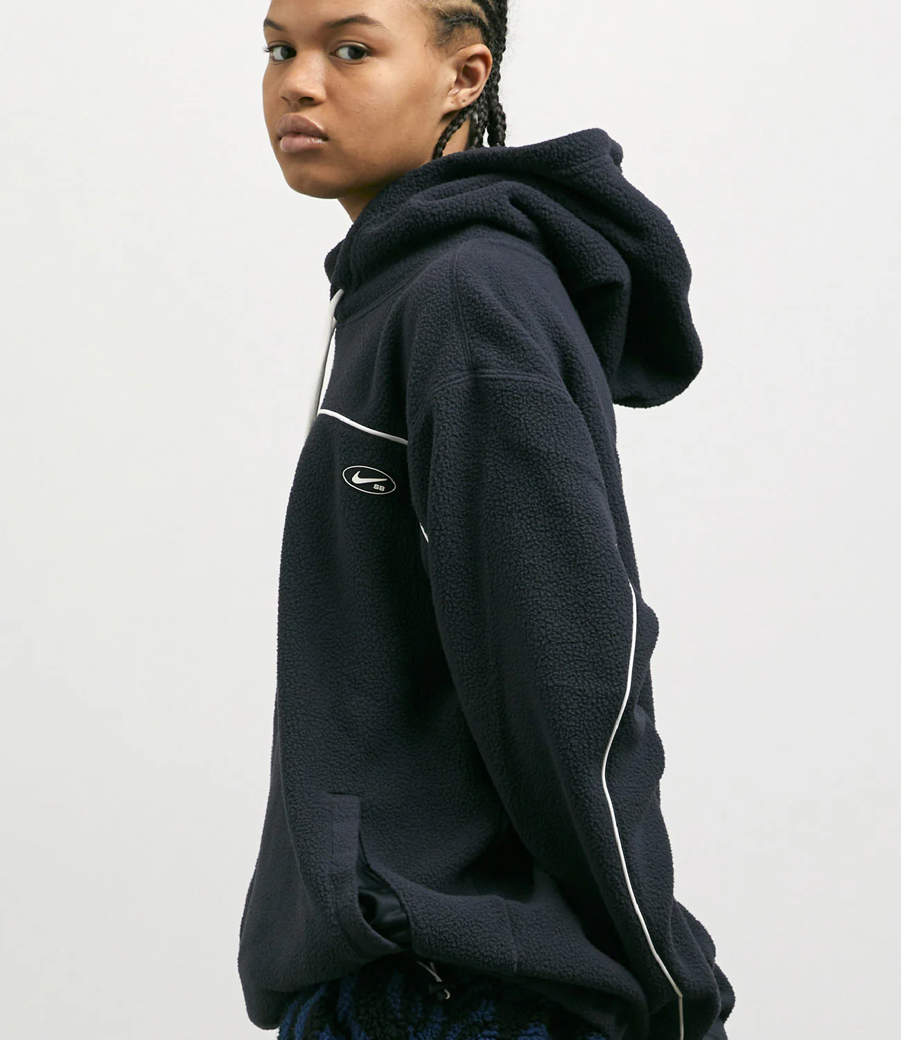 Nike SB Sherpa Fleece Hoodie - Black / Sail / Sail - Image 3