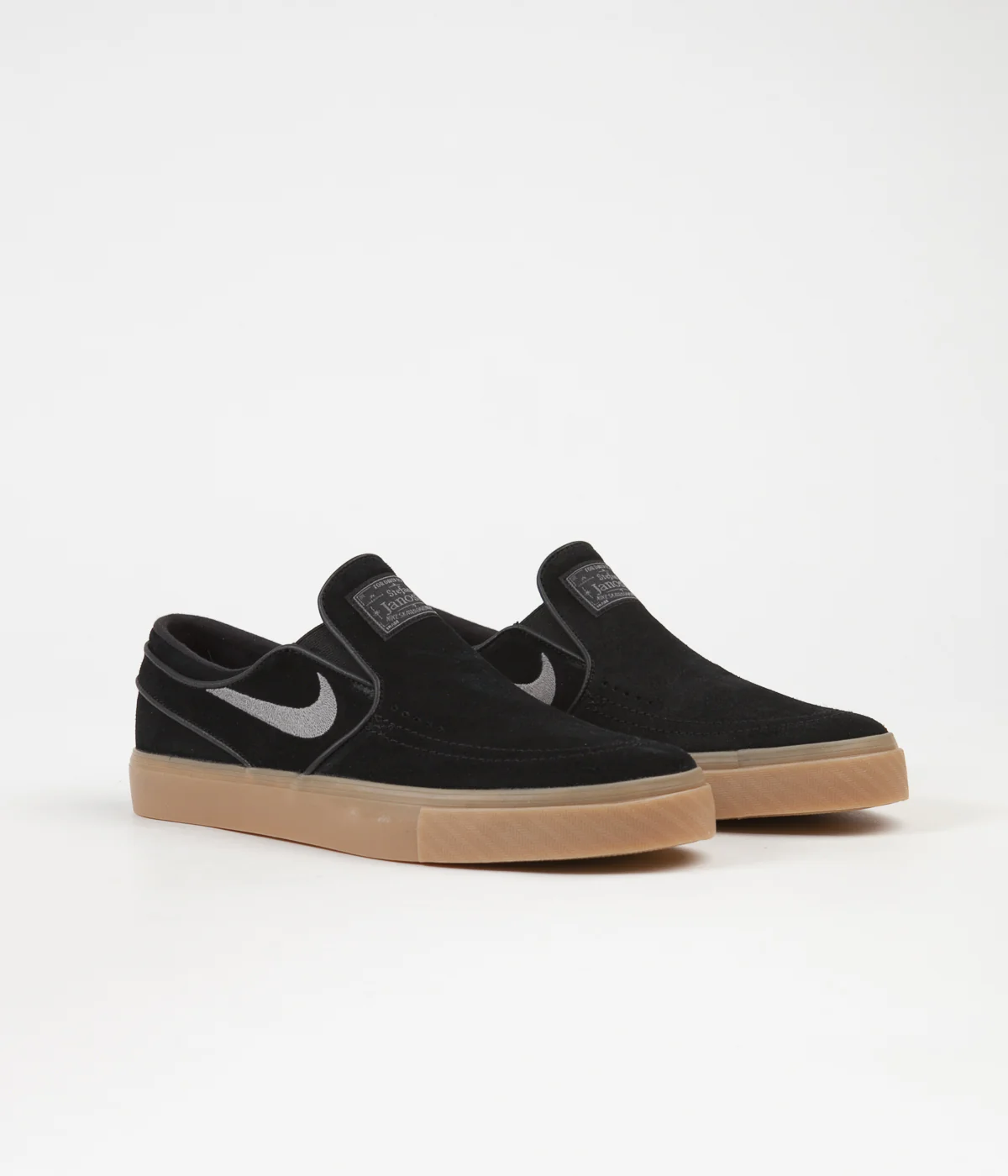 Nike SB Stefan Janoski Slip On Shoes - Black / Gunsmoke - Gum Light Brown - Image 2