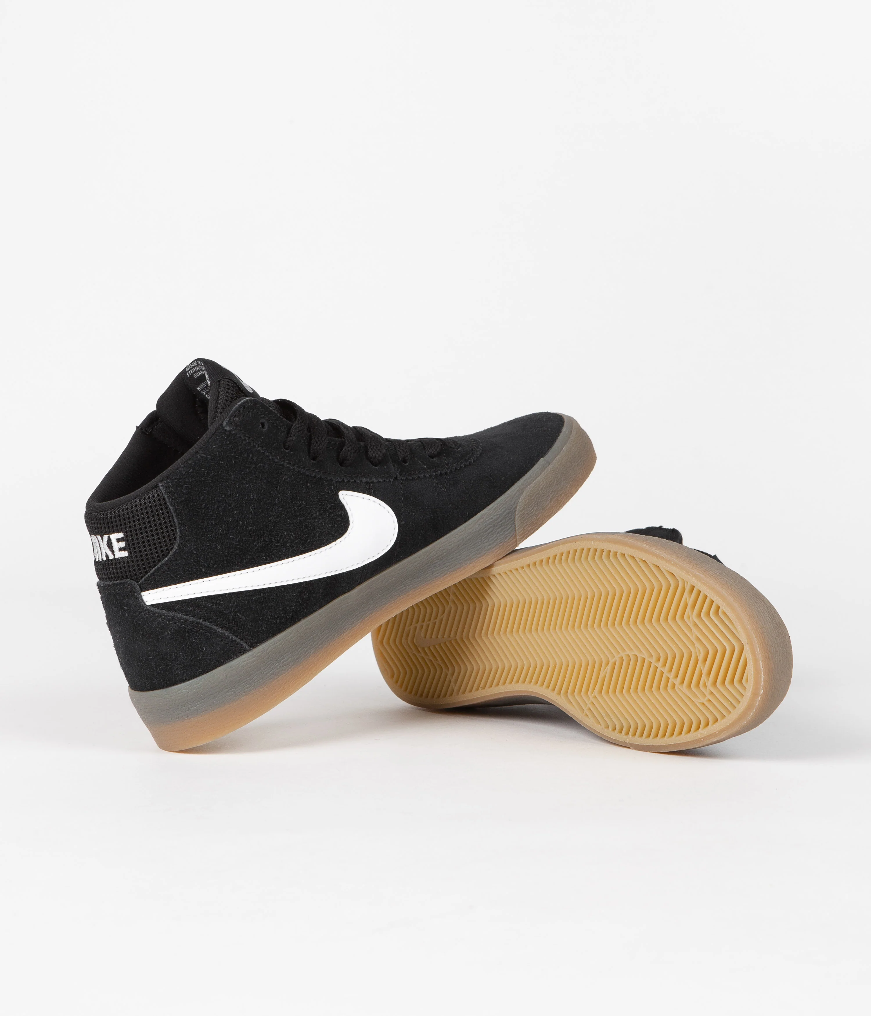 Nike SB Womens Bruin High Shoes - Black / White - Gum Light Brown - Image 5