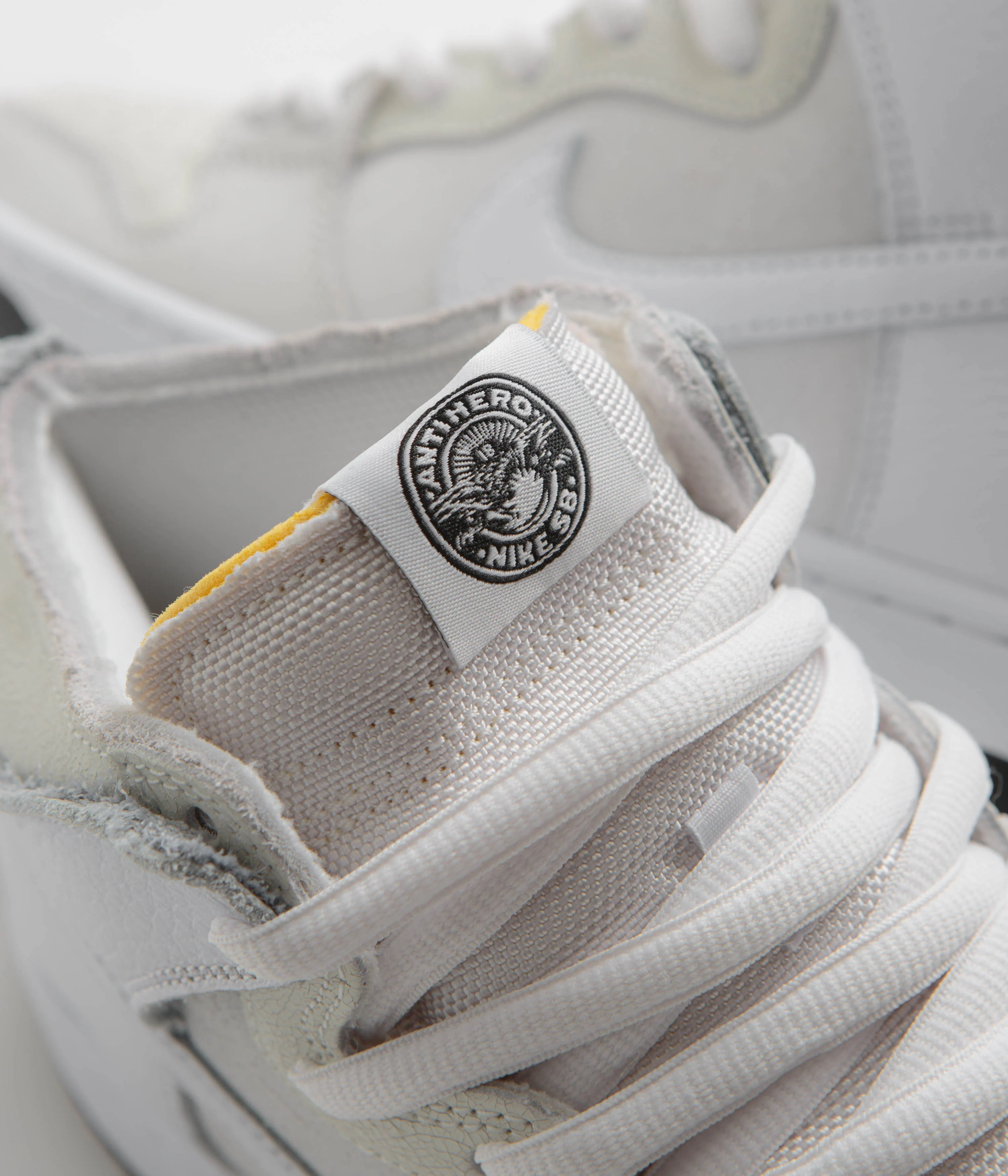 Nike SB x Antihero Dunk High Shoes - White / White - Black - Image 3