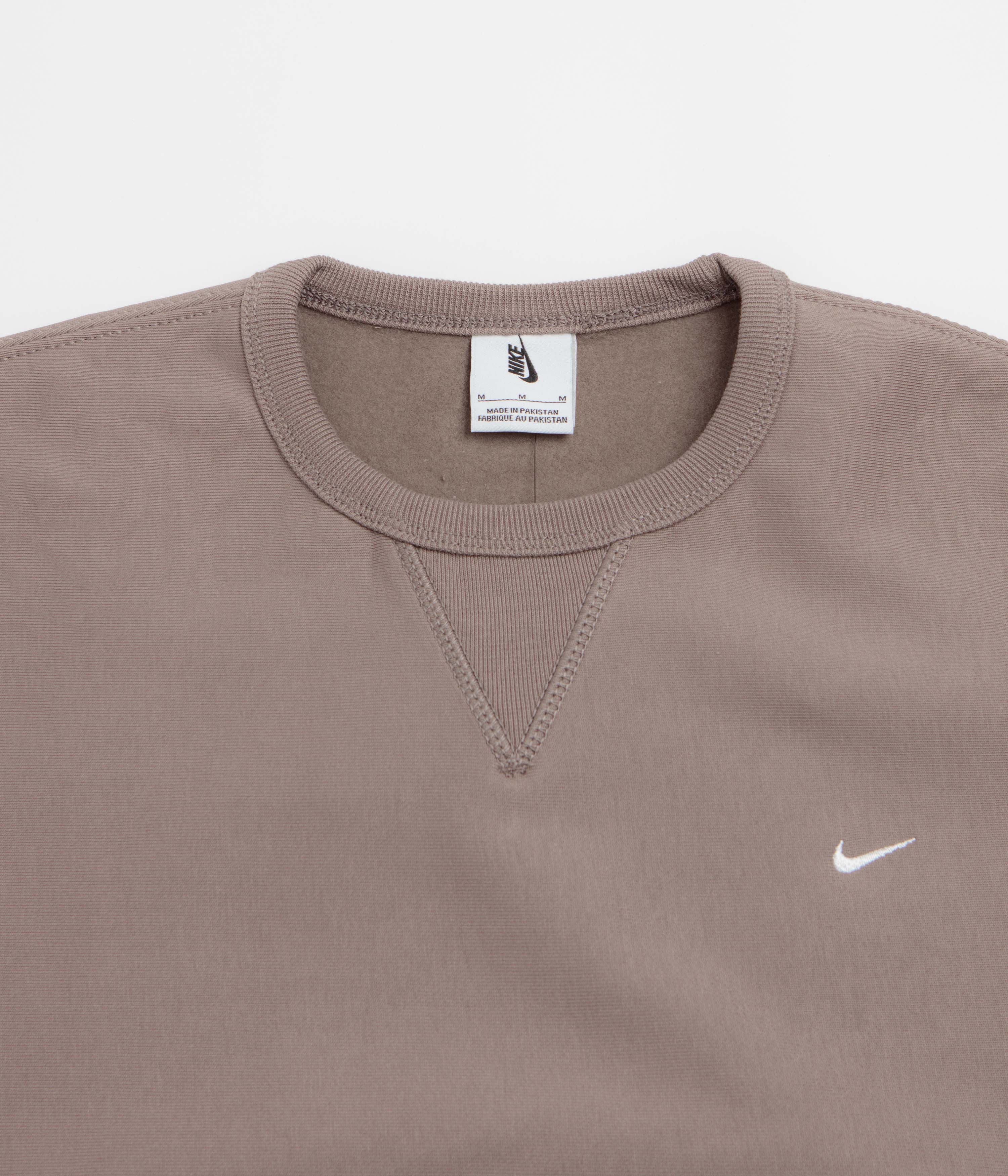 Nike Solo Swoosh Crewneck Sweatshirt - Mink Brown / White - Image 2