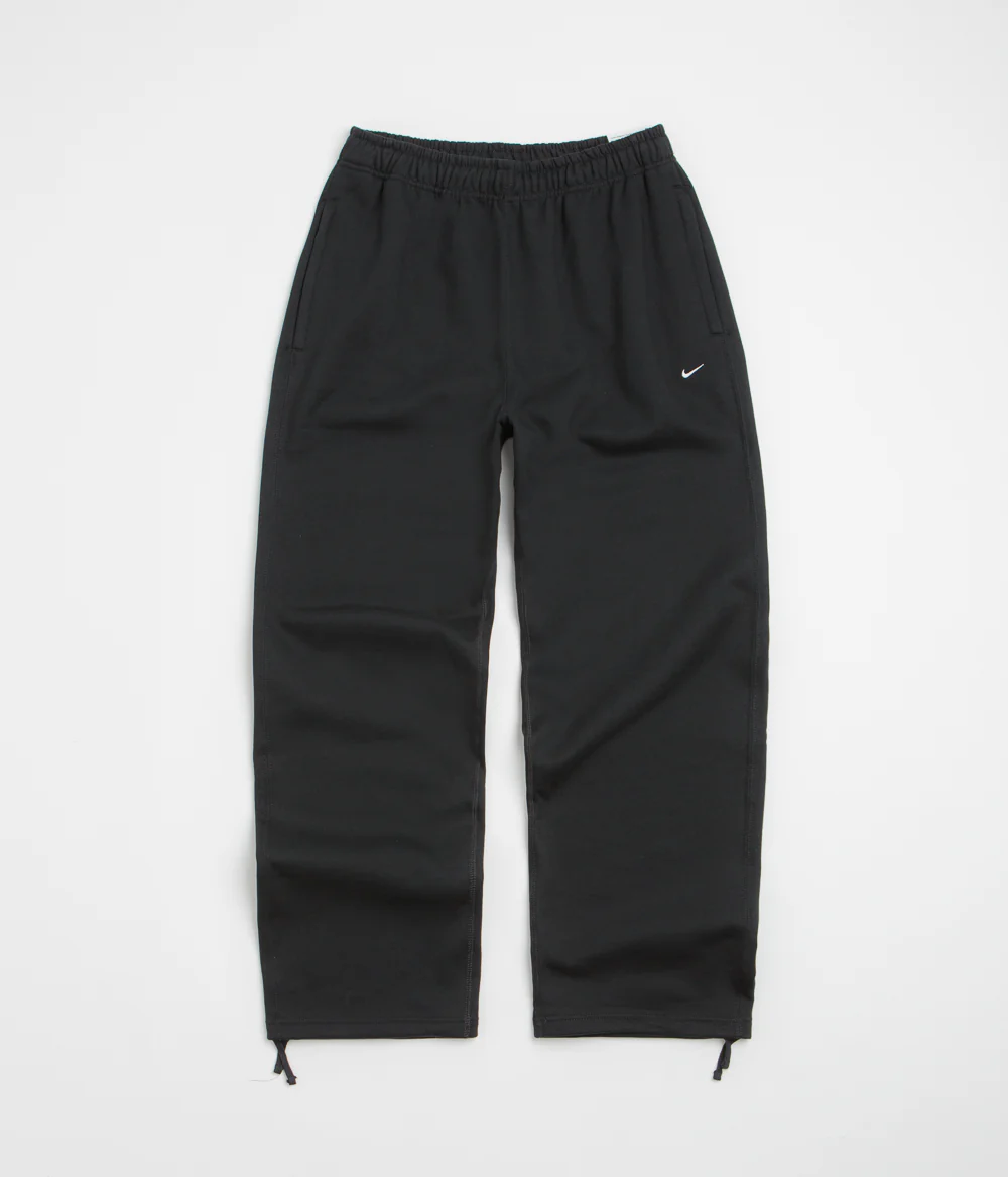 Nike Solo Swoosh Open Hem Sweatpants - Black / Black / White