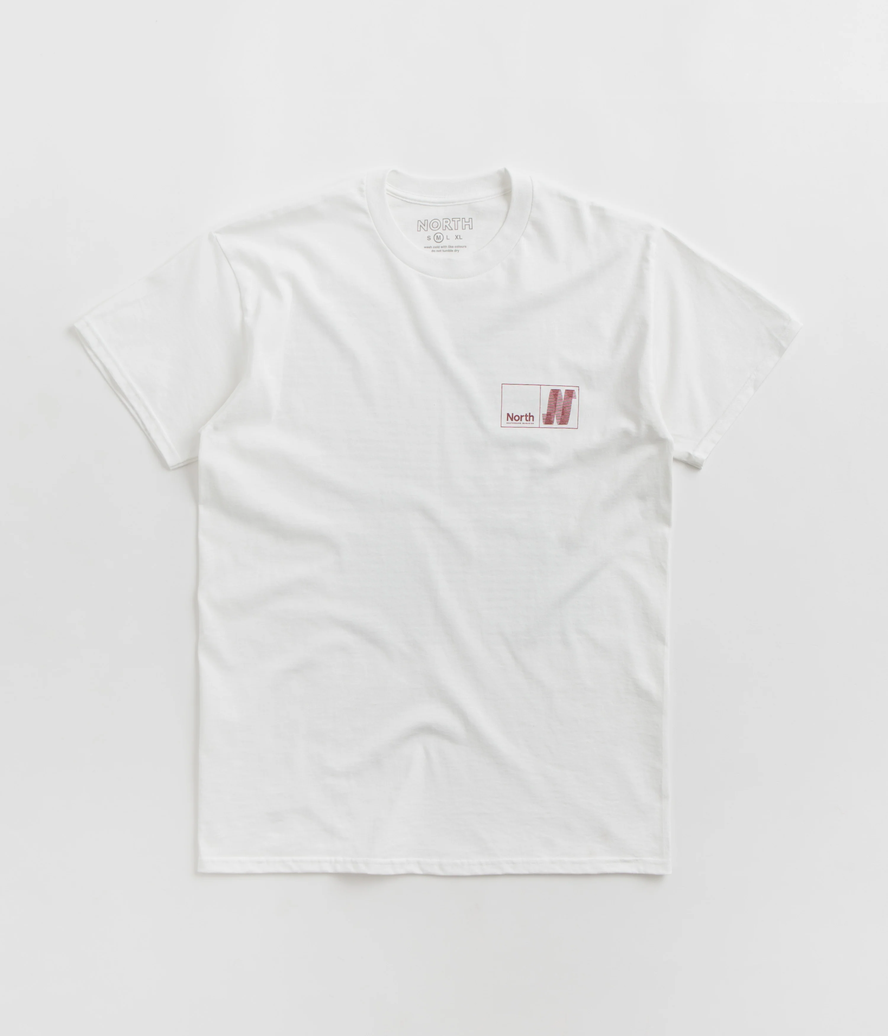 North N Logo T-Shirt - White / Crimson - Image 2