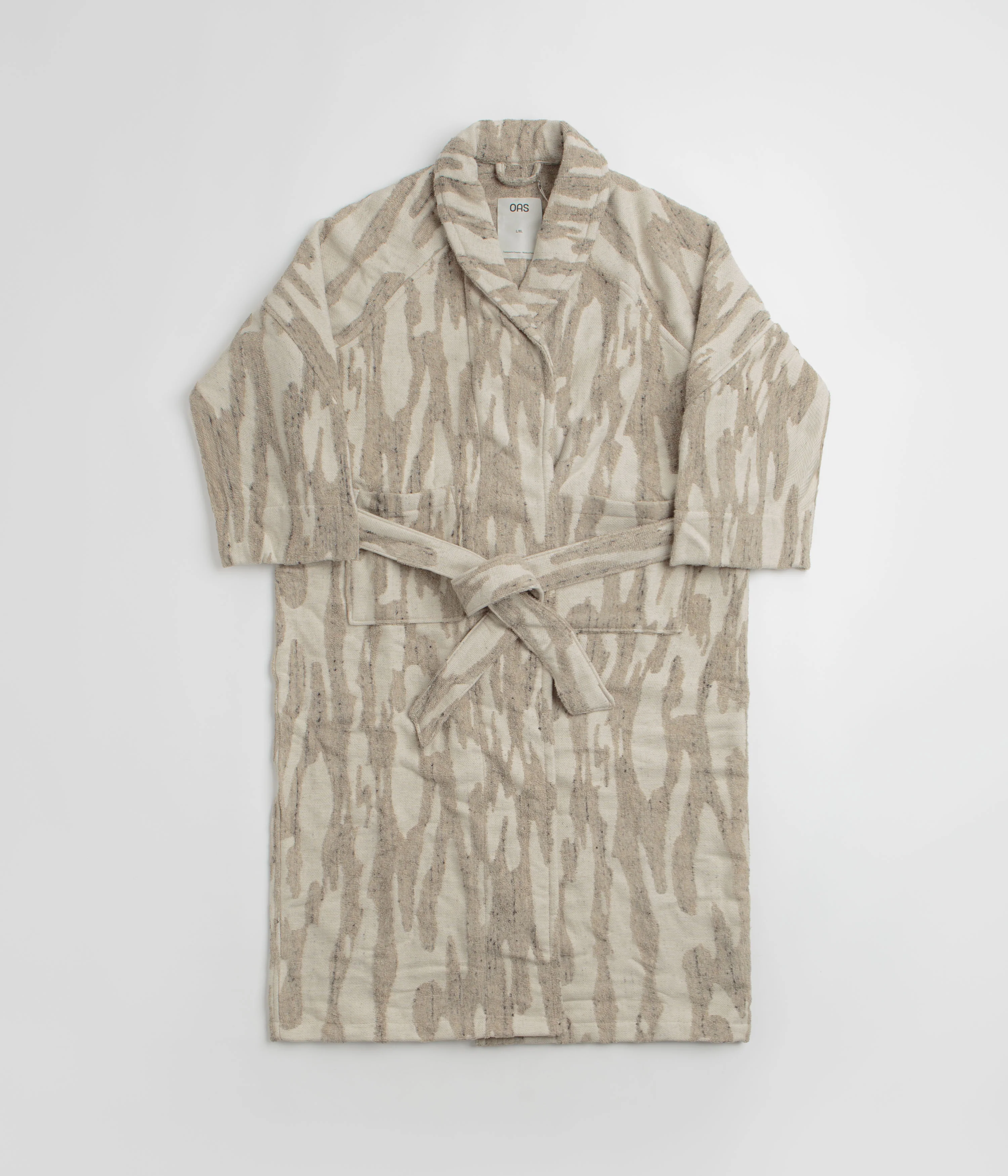 OAS Linen Terry Statement Robe - Fern