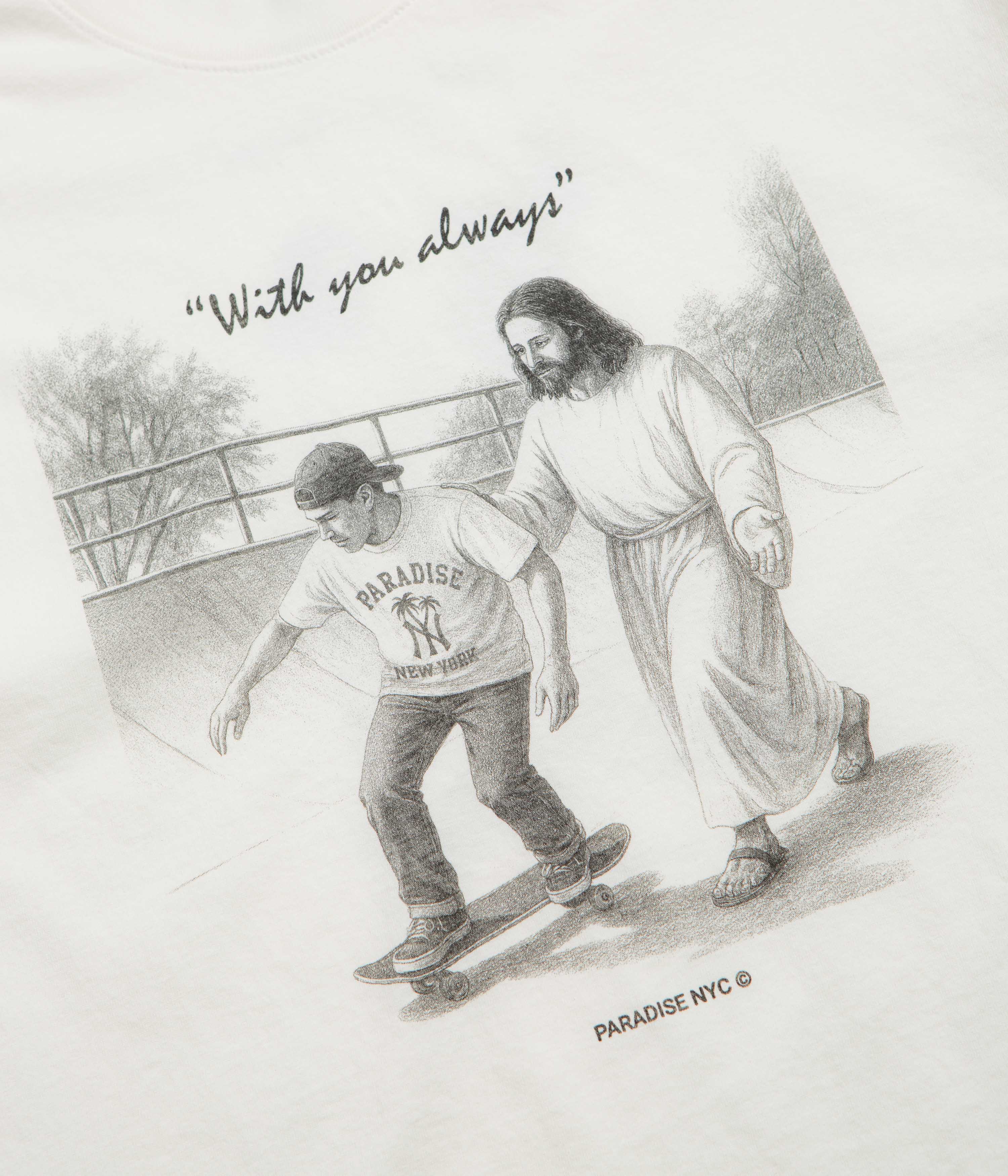 Paradise NYC With You Always T-Shirt - Off White - Image 4