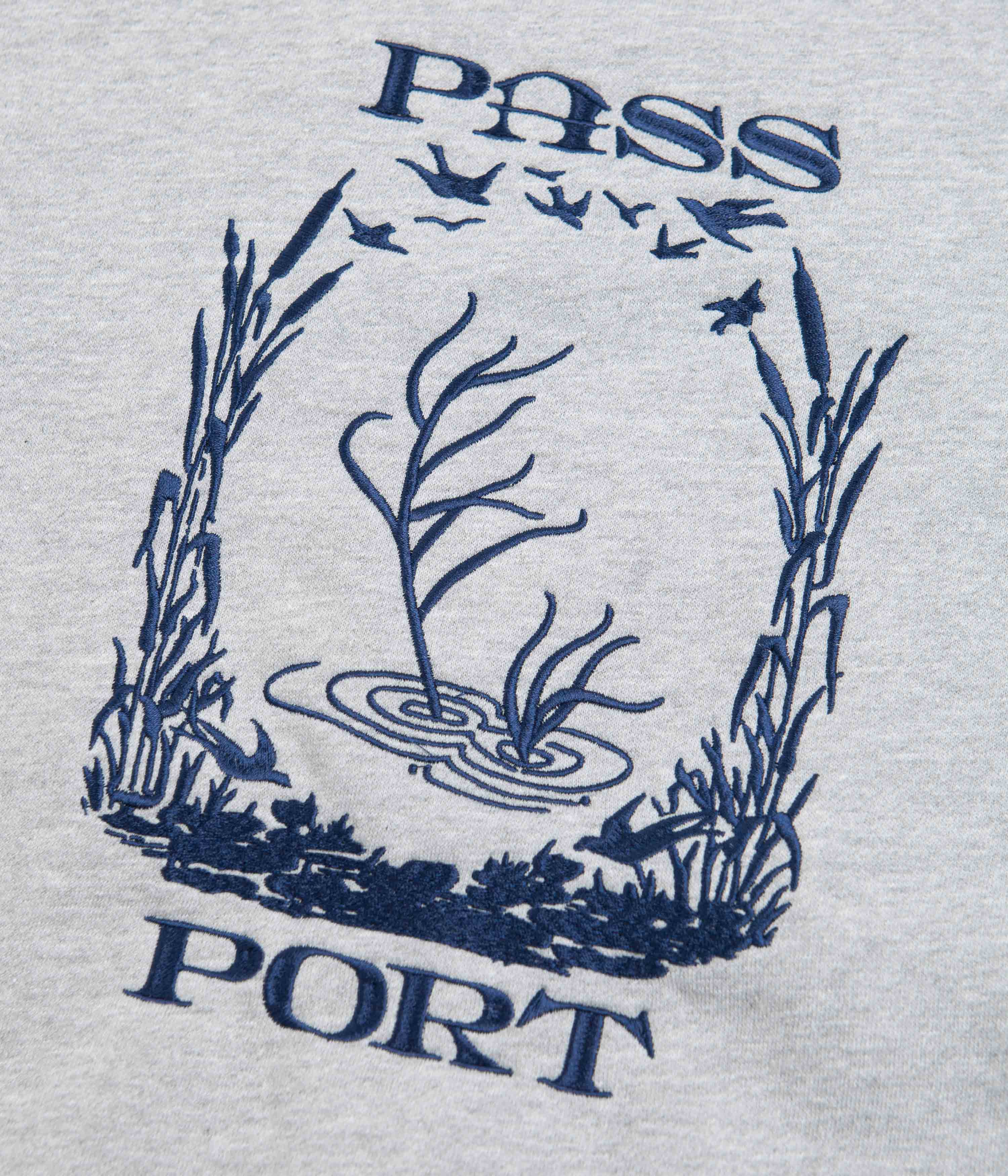 Pass Port Everglade Embroidery Crewneck Sweatshirt - Ash Heather - Image 3