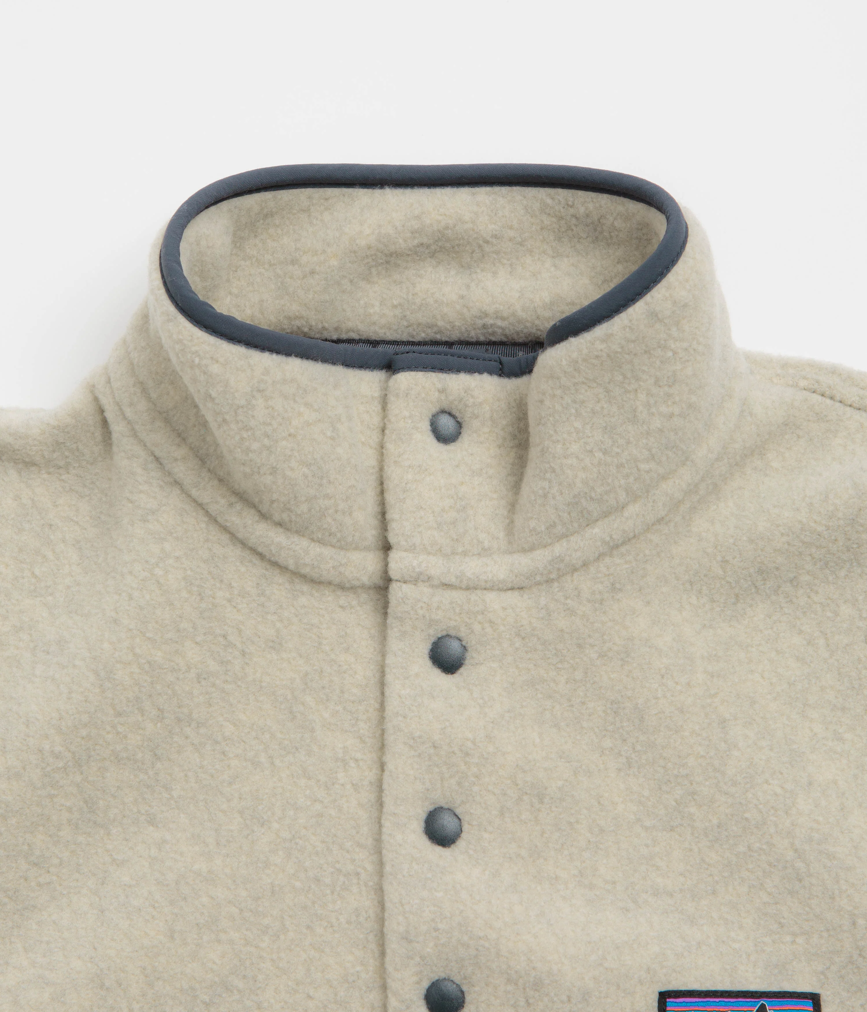 Patagonia Lightweight Synchilla Snap-T Fleece - Oatmeal Heather / Smolder Blue - Image 4