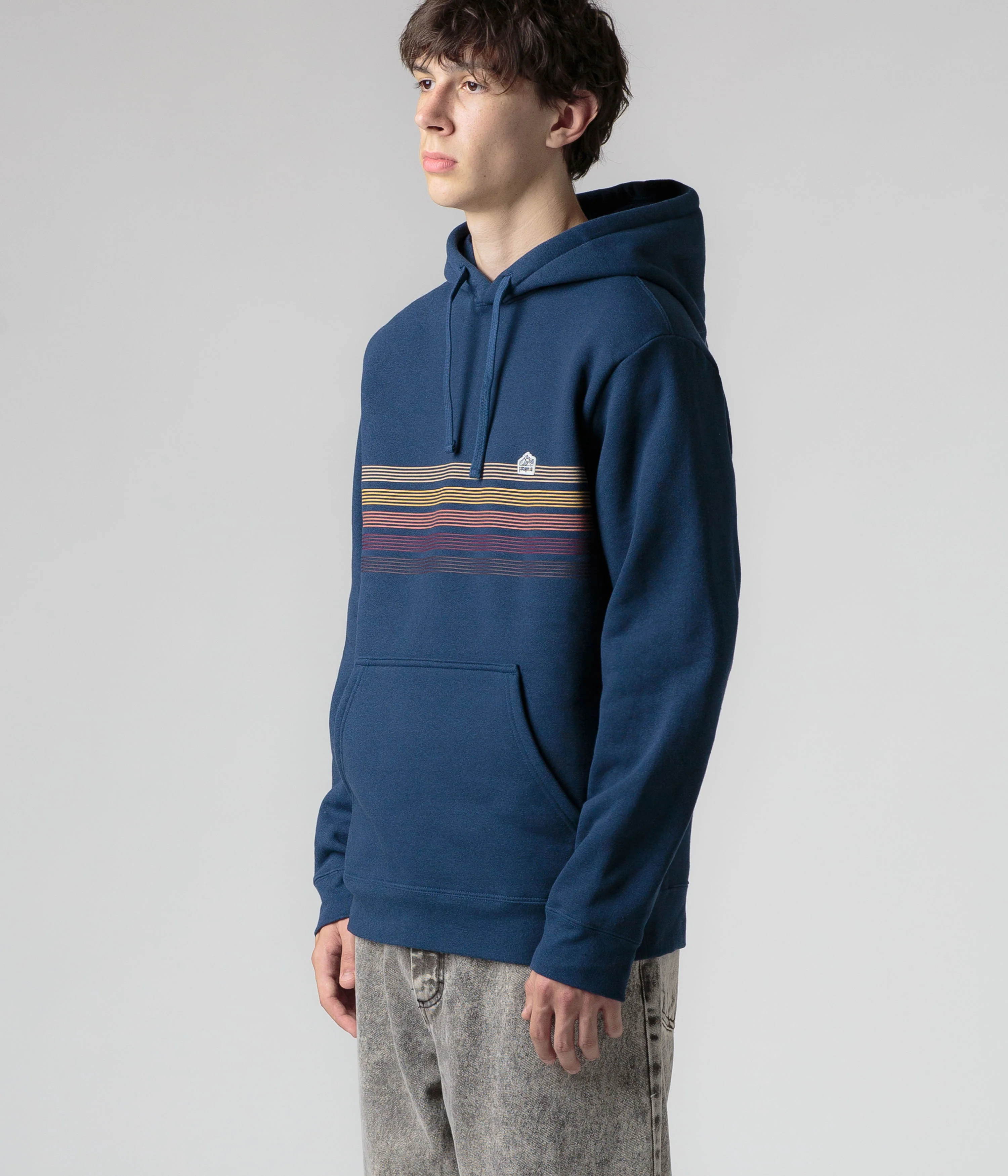 Patagonia Line Logo Ridge Stripe Uprisal Hoodie - Lagom Blue - Image 6