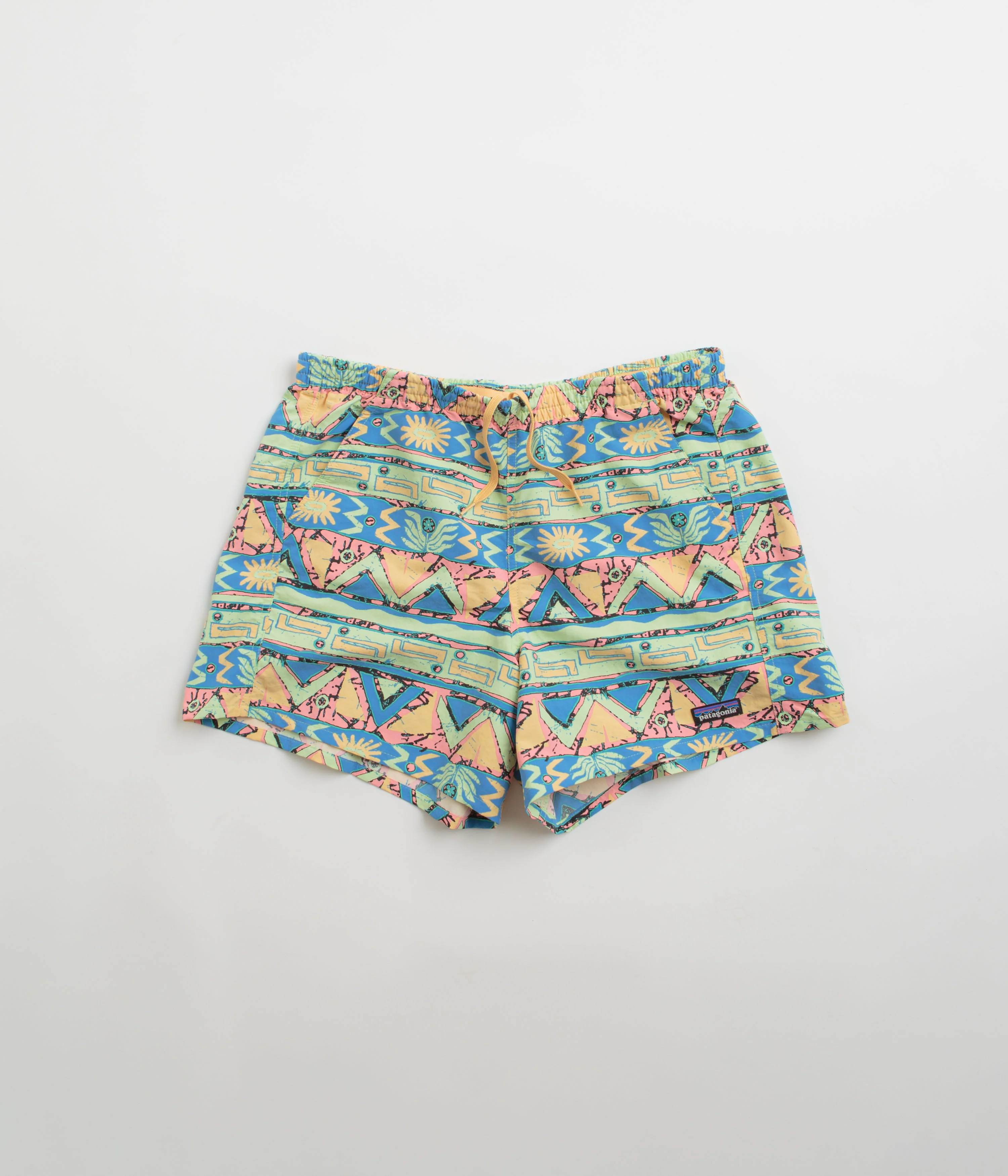 Patagonia Womens Baggies 5" Shorts - High Hopes Geo: Salamander Green