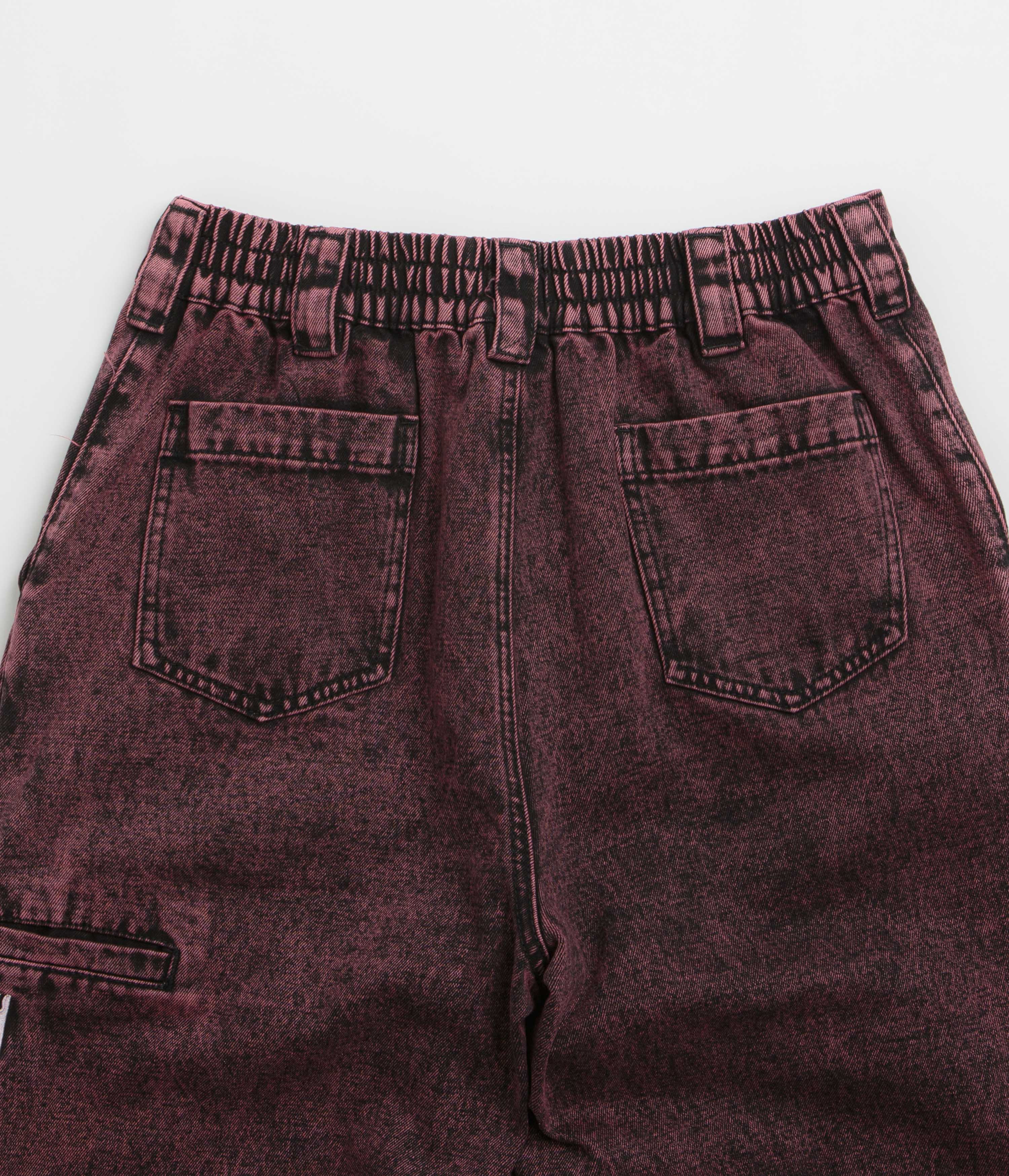 Poetic Collective Denim Balloon Pants - Red Acid Wash - Image 6