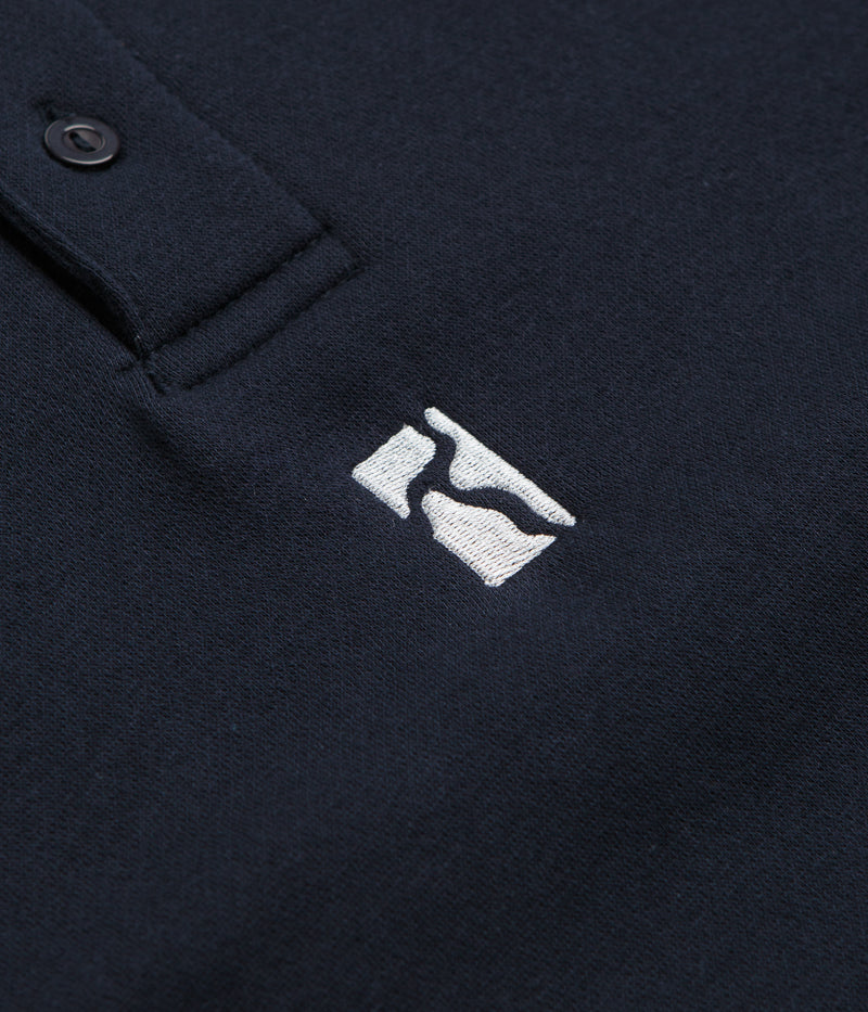 Poetic Collective Heavy Polo Sweatshirt - Dark Navy - Image 3