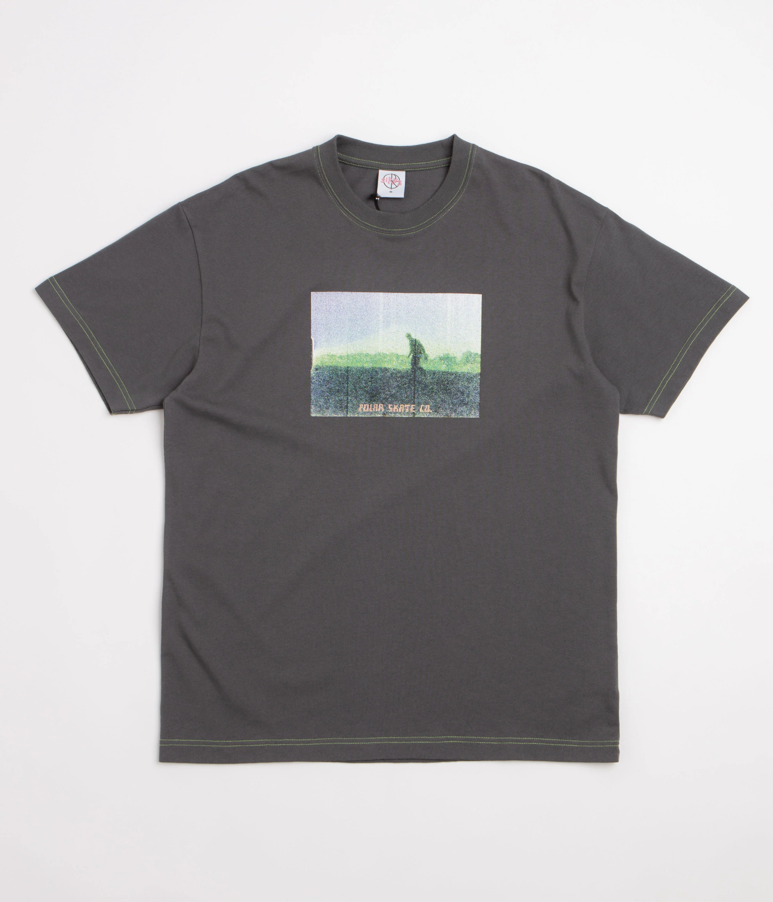 Polar Beach Walk Contrast T-Shirt - Graphite / Green