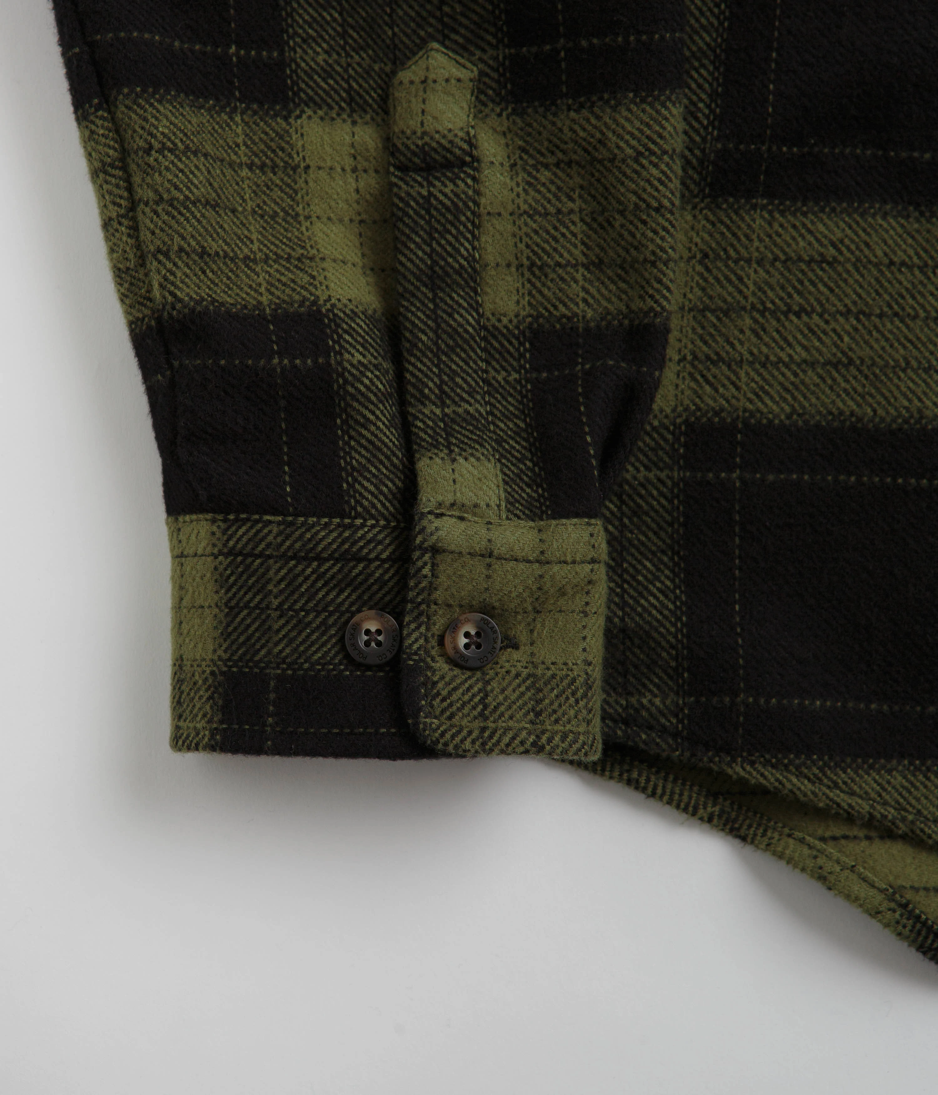 Polar Flannel Mike Shirt - Black / Army Green - Image 2