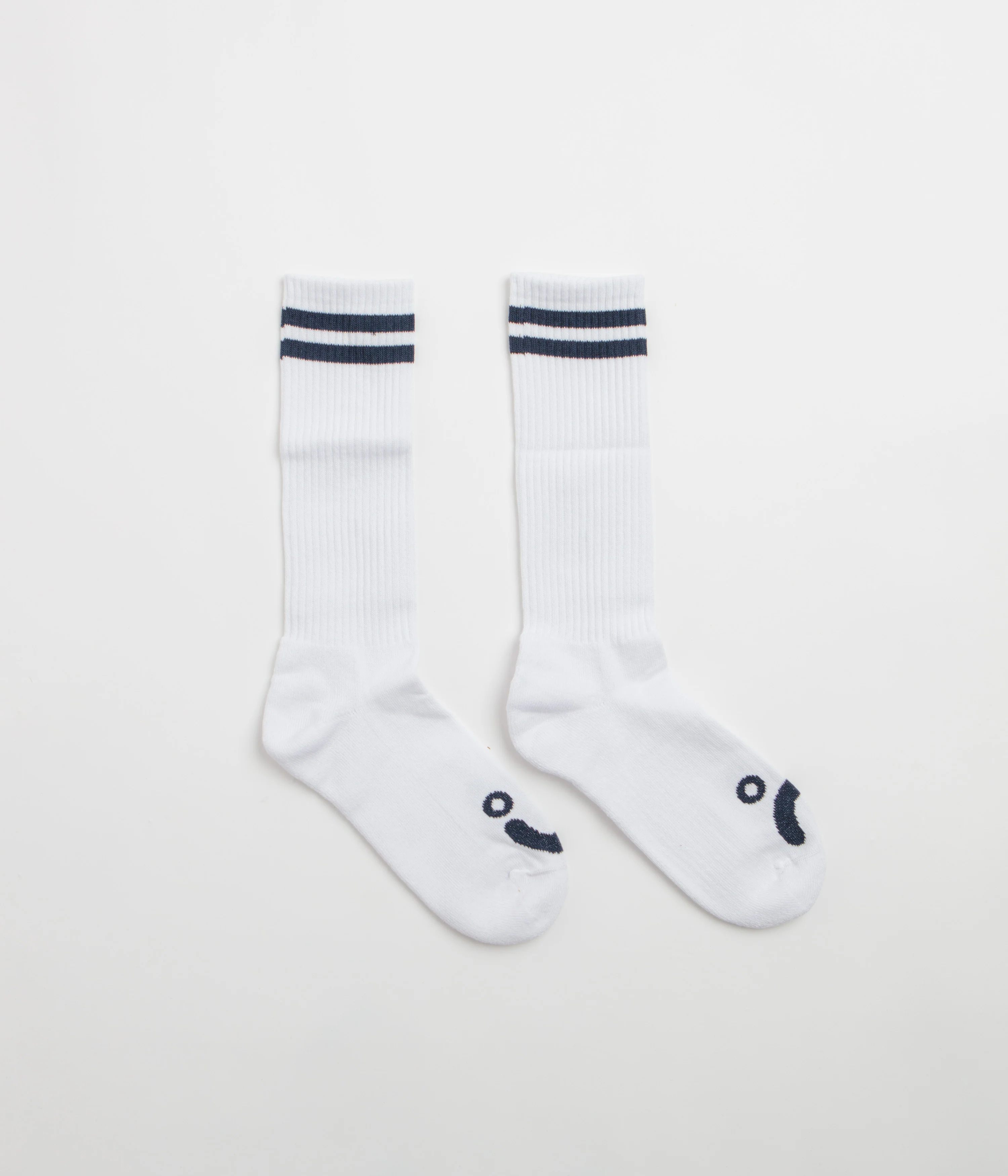 Polar Happy Sad Long Socks - White / Navy
