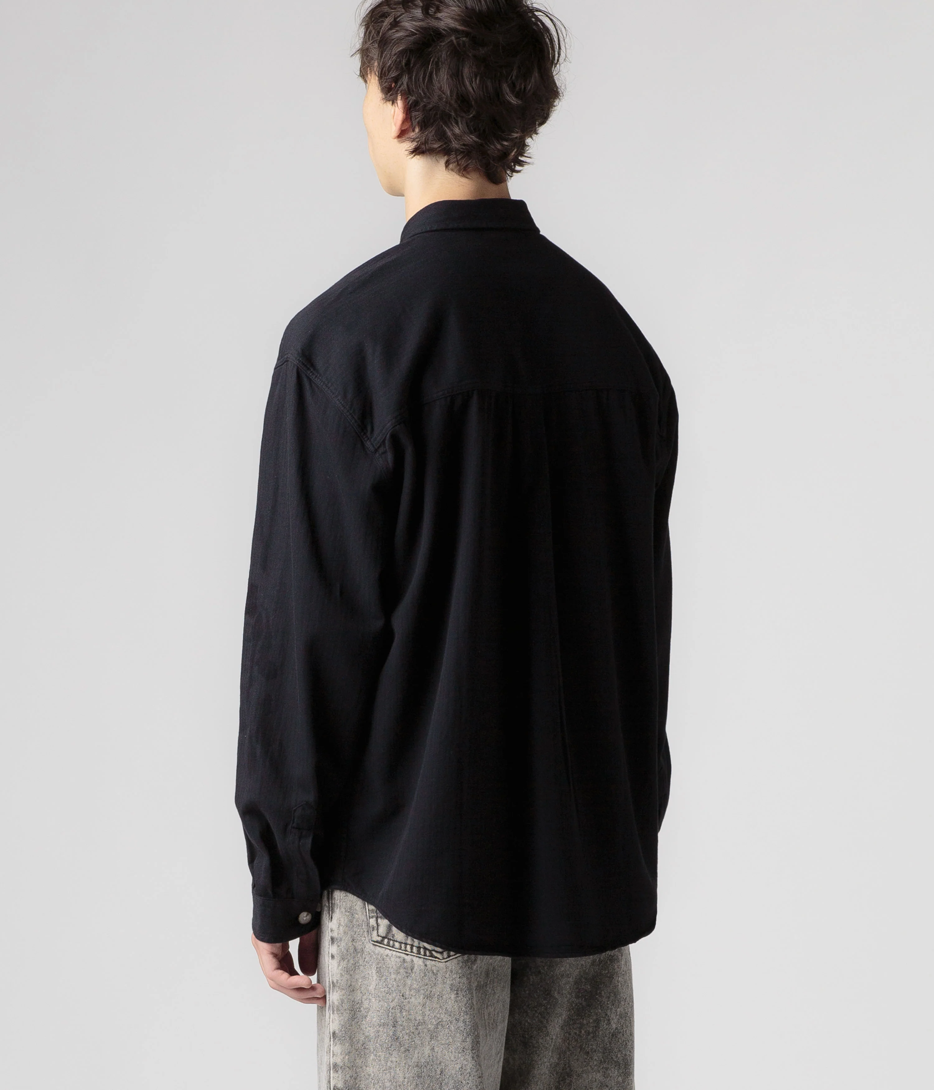 Polar Mitchell Herringbone Shirt - Black - Image 6