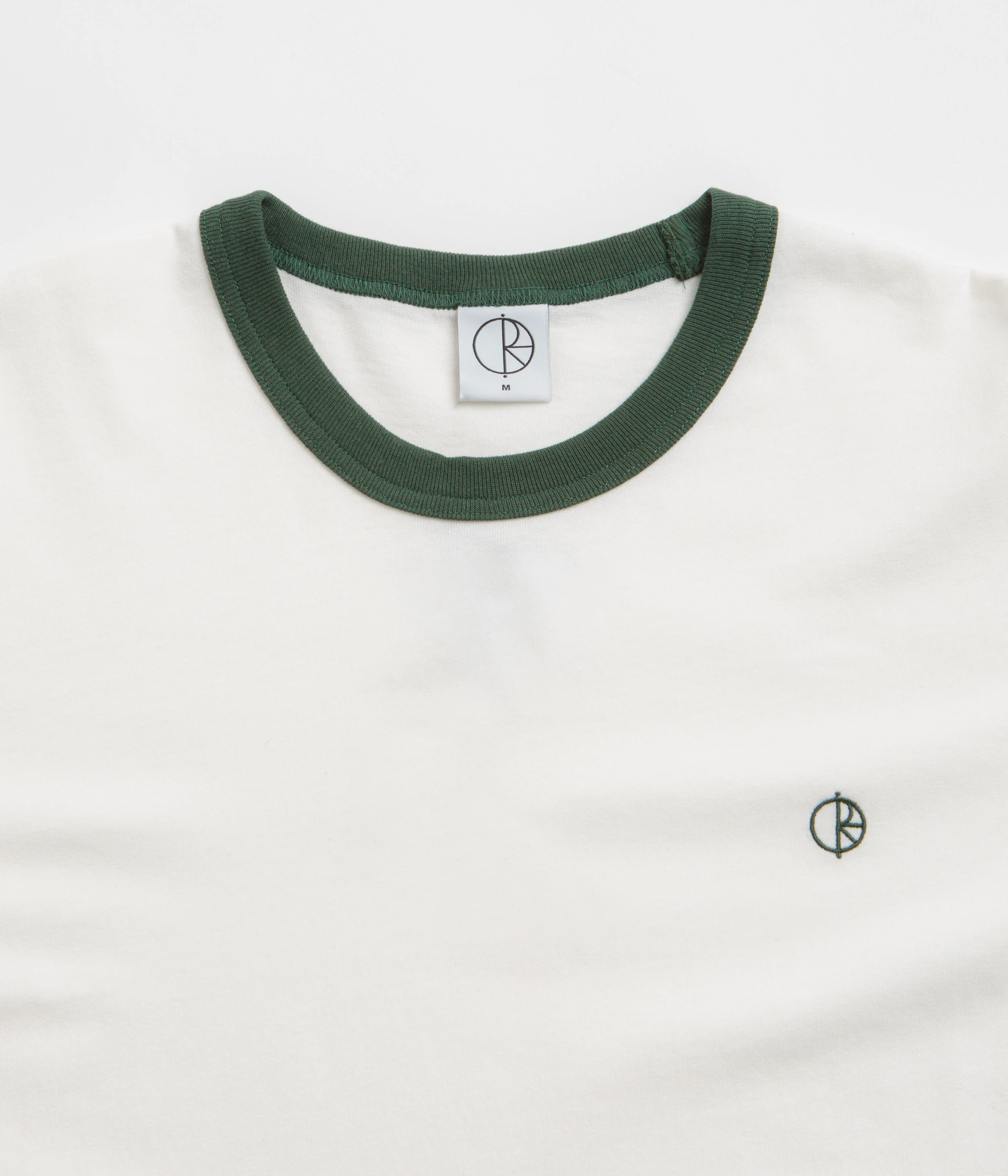 Polar Ringer T-Shirt - Cloud White / Dark Green - Image 3