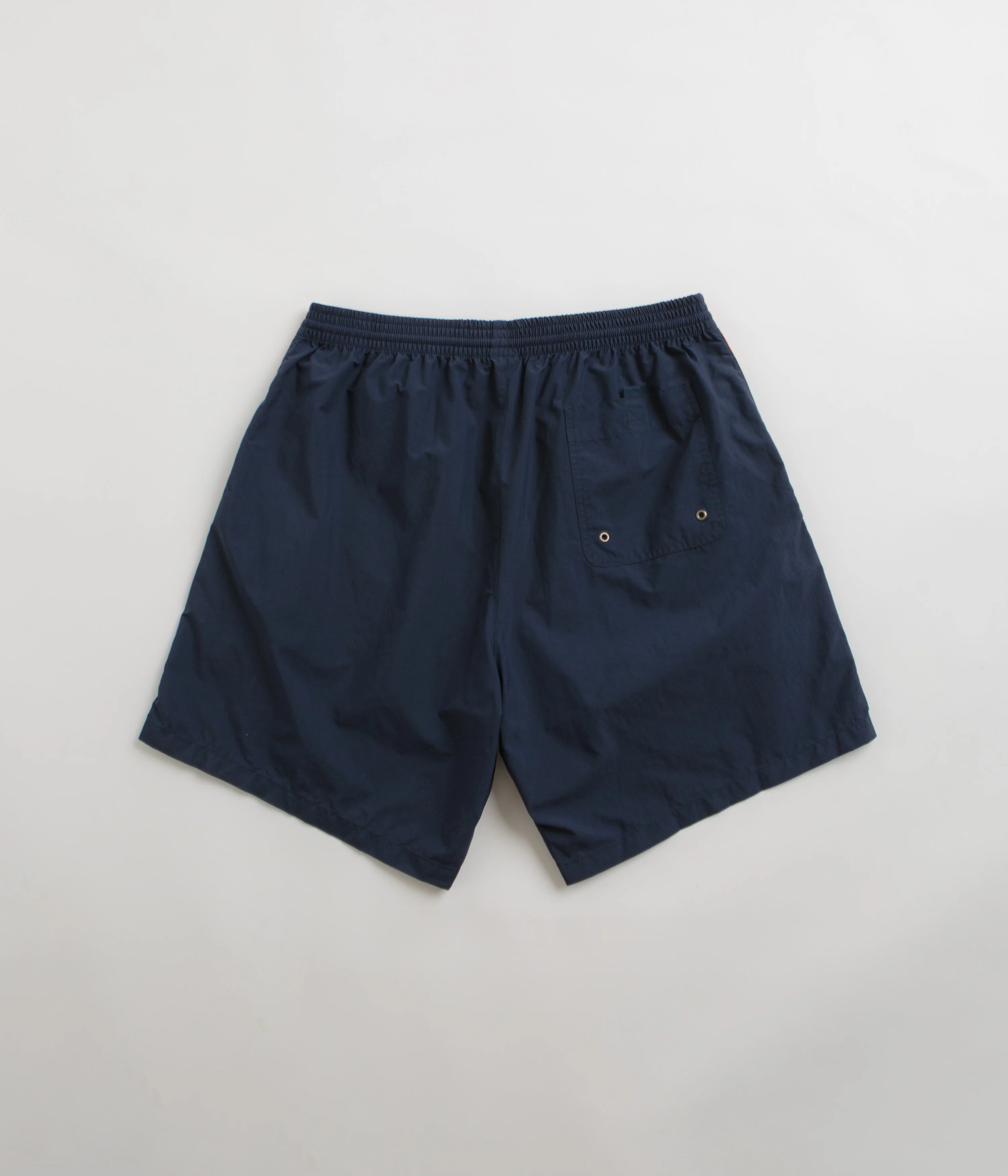 Polar Square Stripe Swim Shorts - Navy / Orange - Image 3