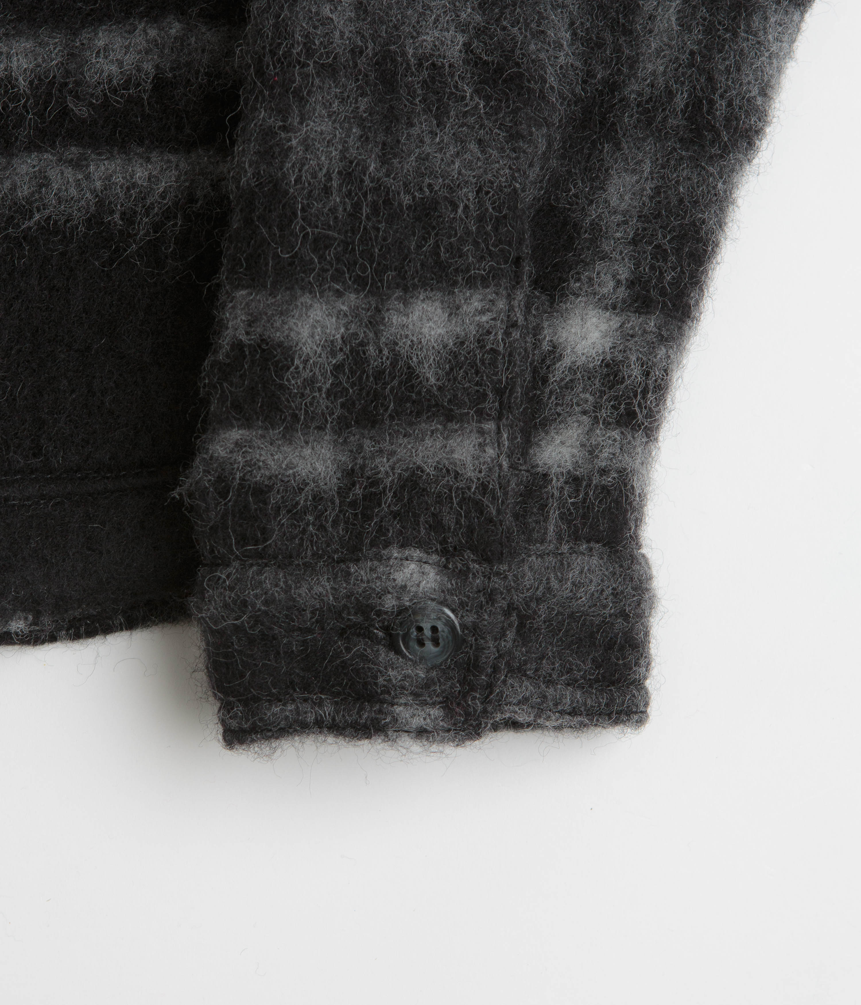 Pop Trading Company Checked Wool Shirt Jacket - Black / Charcoal - Image 8