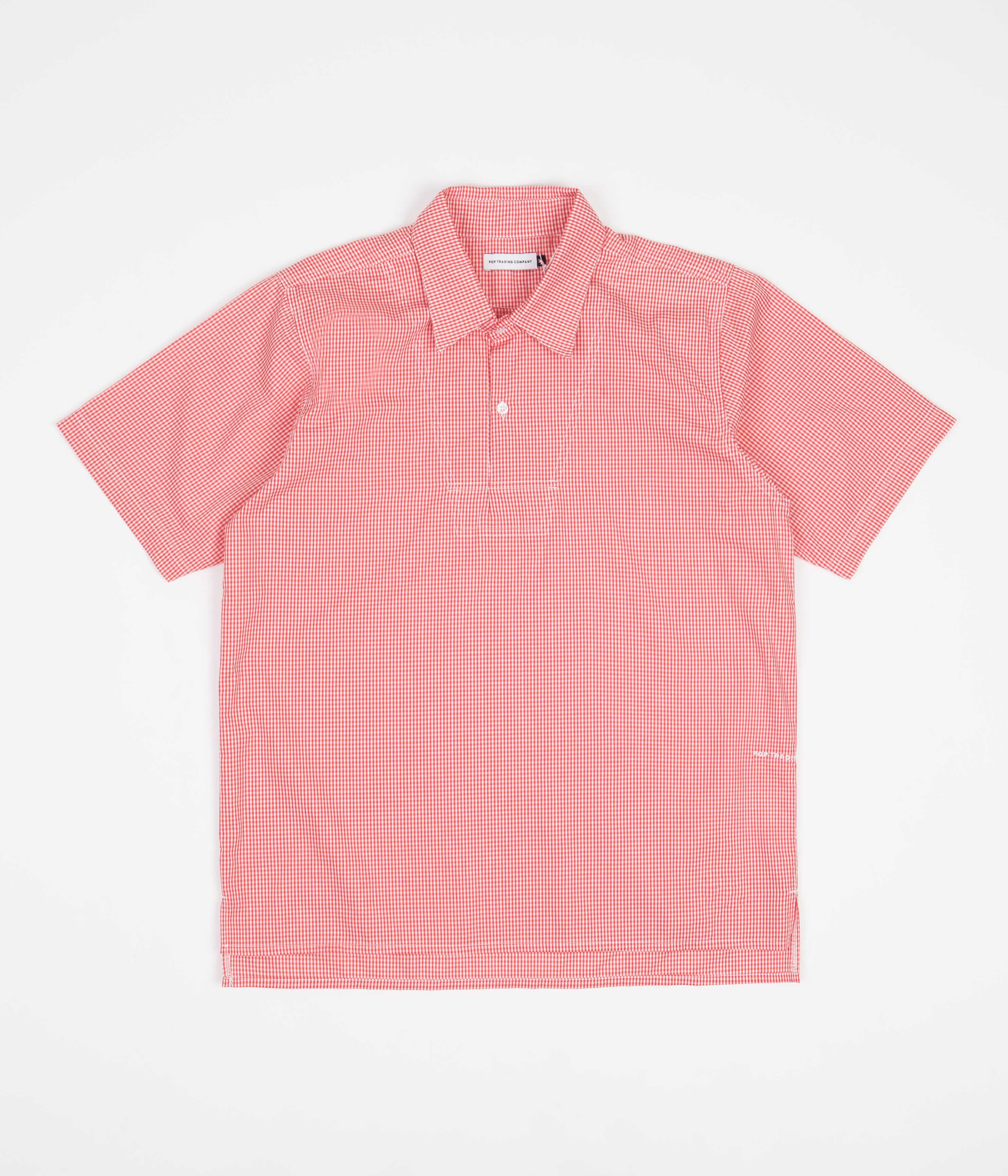 Pop Trading Company Italo Shirt - Orange Gingham - Image 2