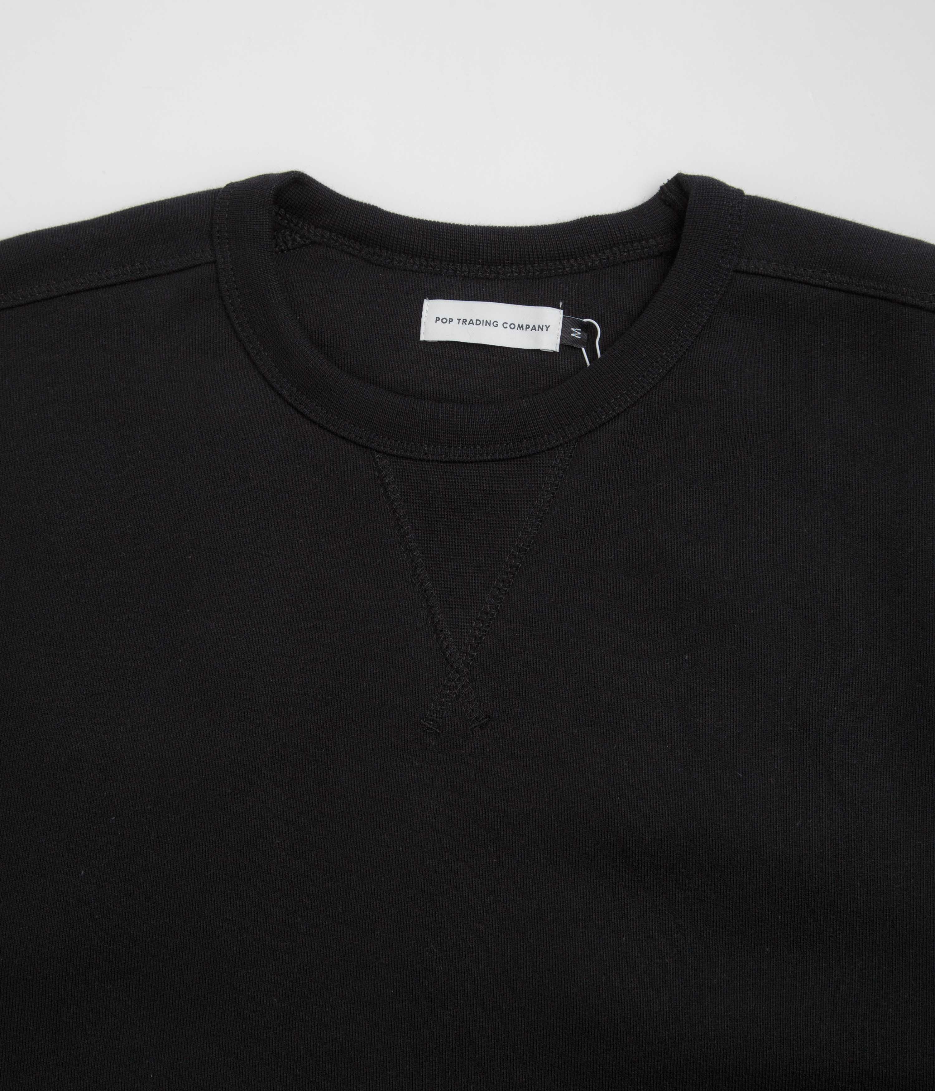 Pop Trading Company Logo Crewneck Sweatshirt - Black / White - Image 4