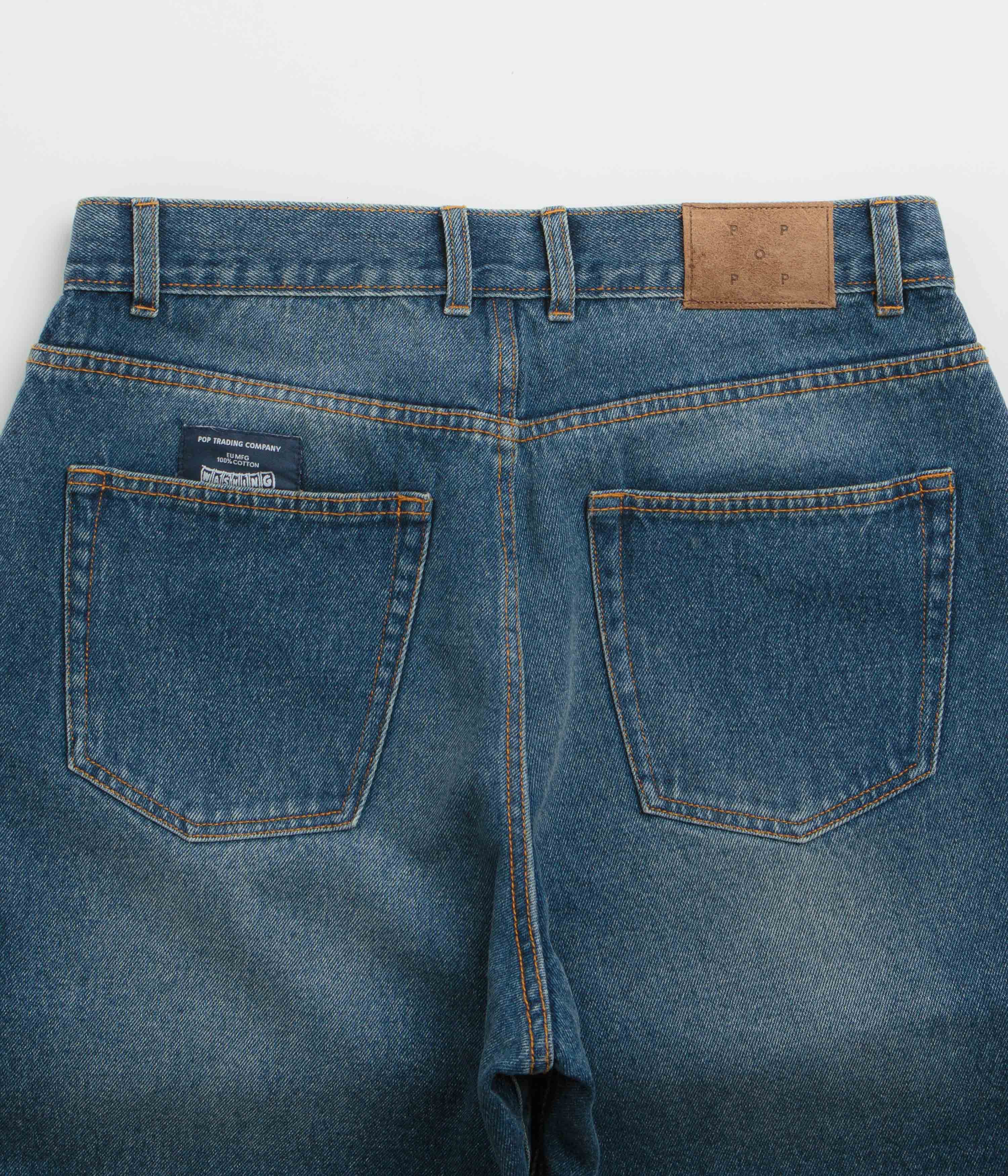 Pop Trading Company Longer DRS Shorts - Washed Denim - Image 6