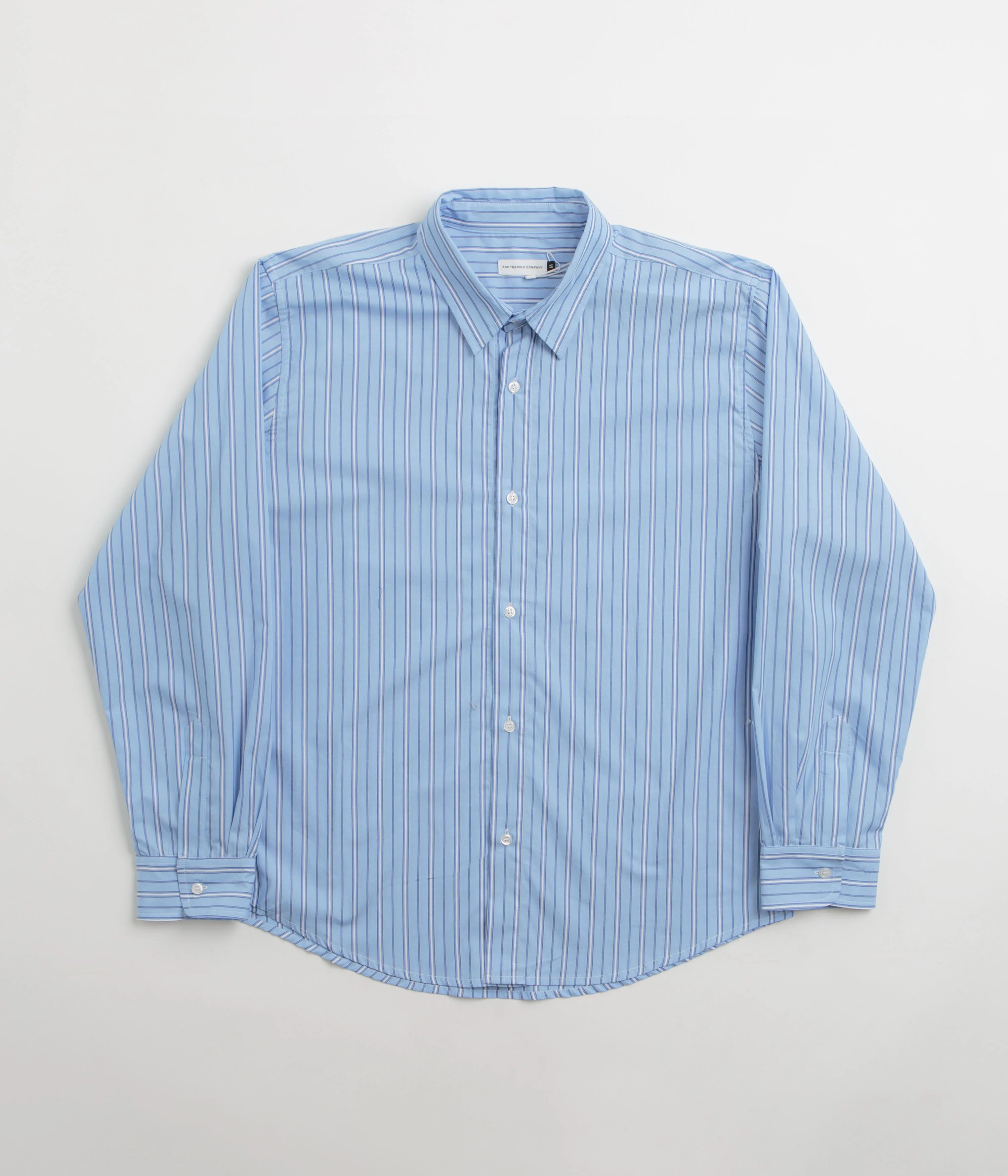 Pop Trading Company Striped Logo Shirt - Blue