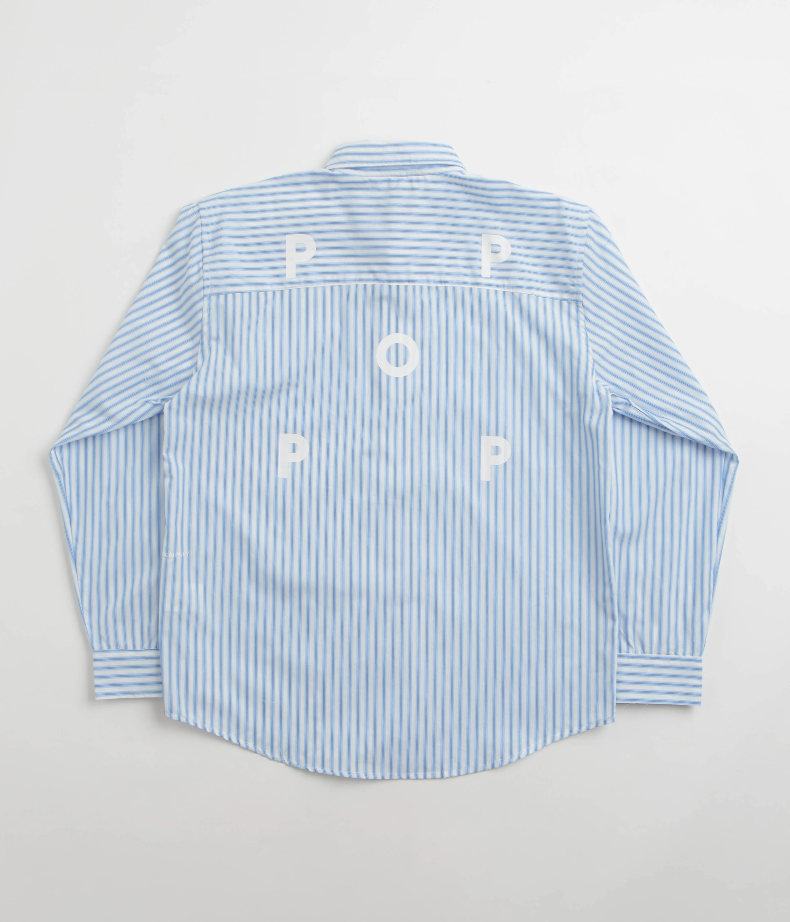 Pop Trading Company Striped Logo Shirt - White - Image 2