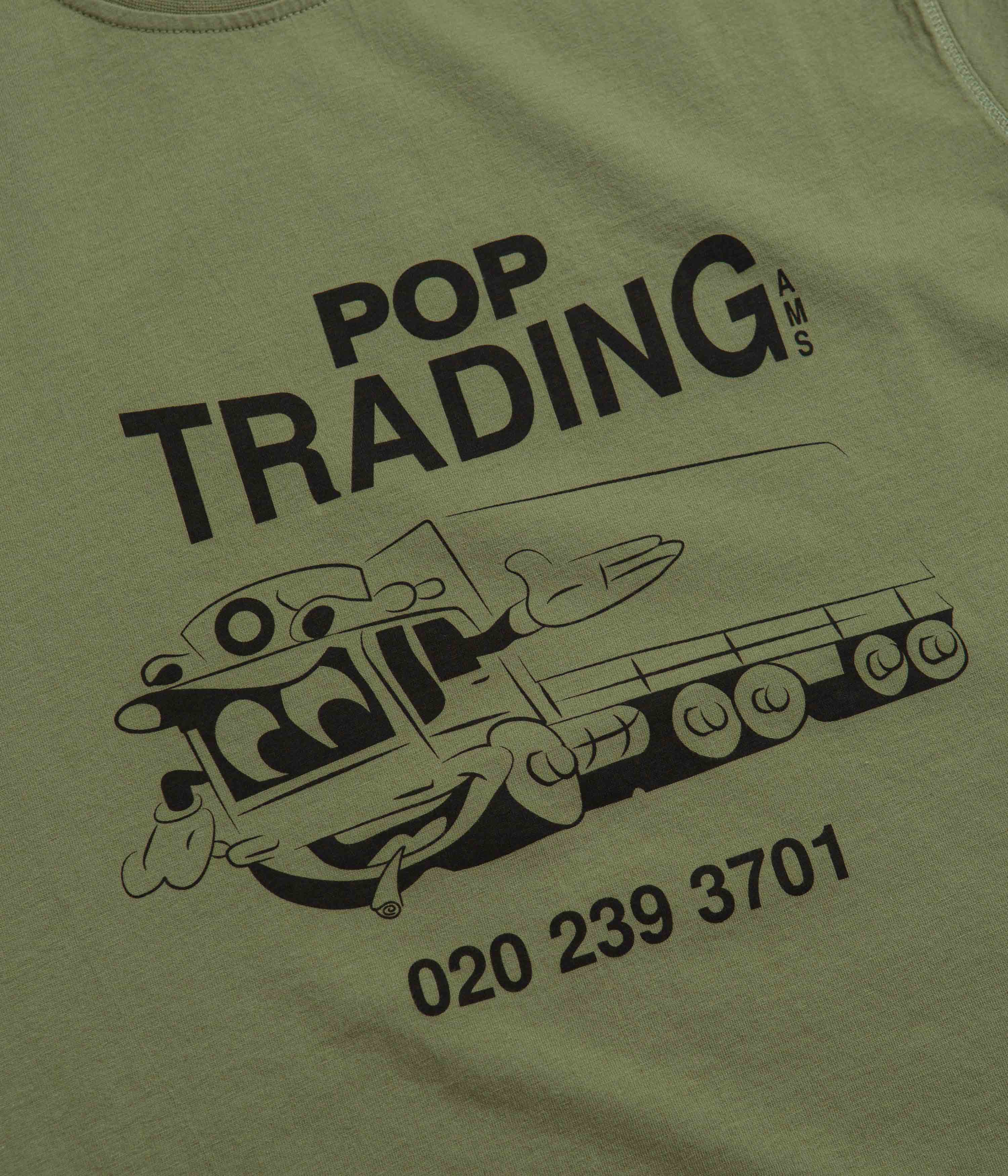 Pop Trading Company Trading T-Shirt - Loden Green - Image 4