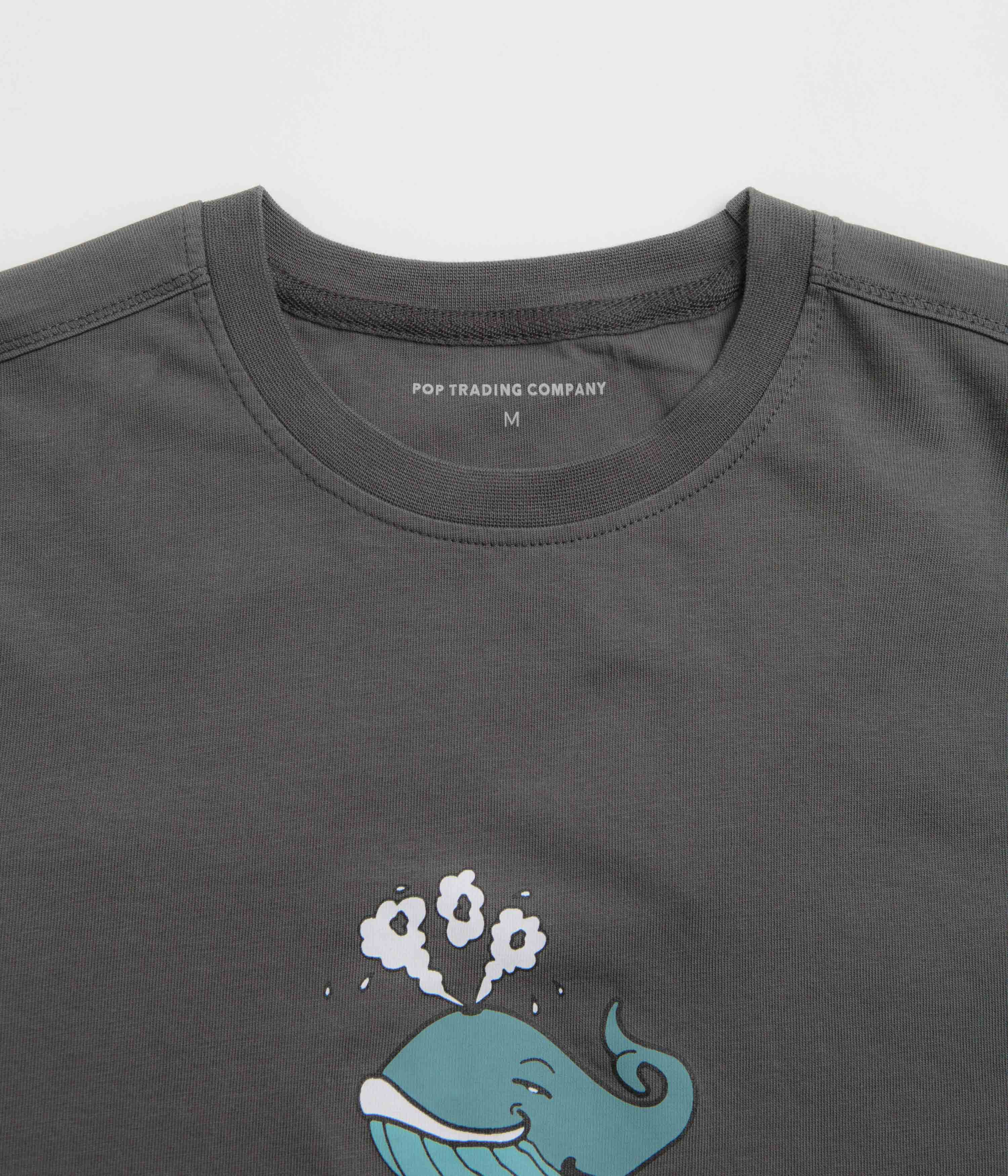 Pop Trading Company Whale T-Shirt - Charcoal - Image 3