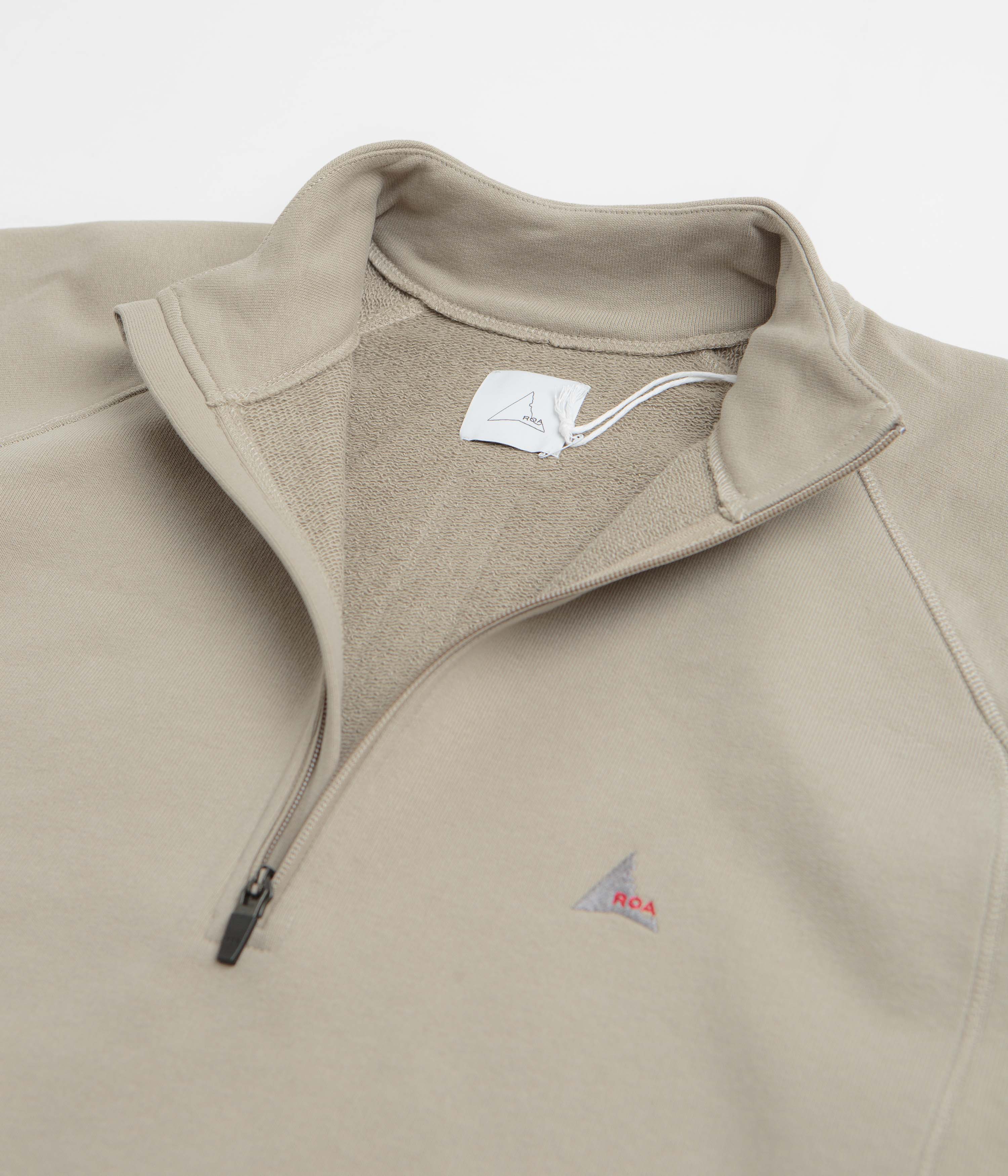 ROA Heavy Half Zip Sweatshirt - Taupe - Image 5