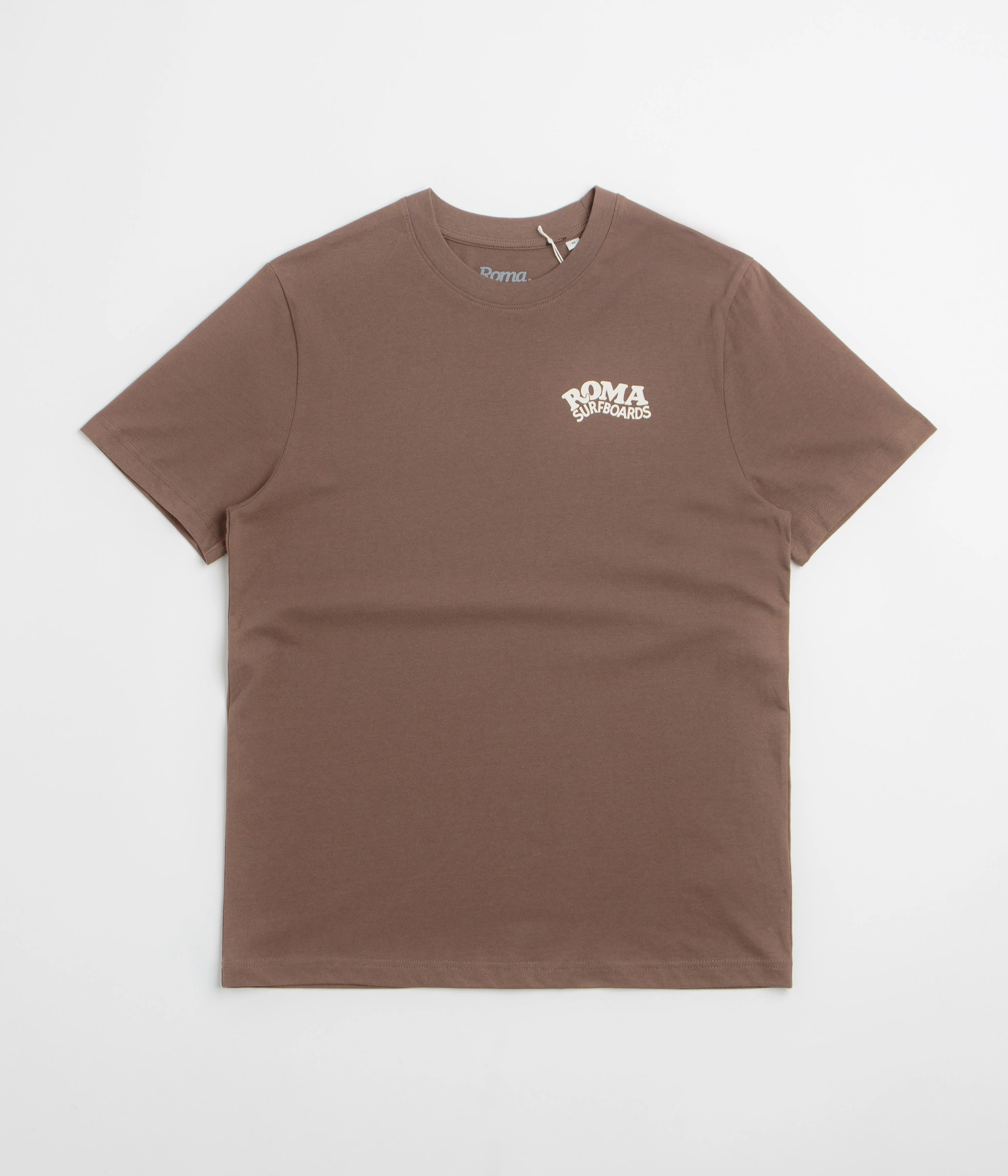 Roma Surfboards T-Shirt - Brown / Cream - Image 2