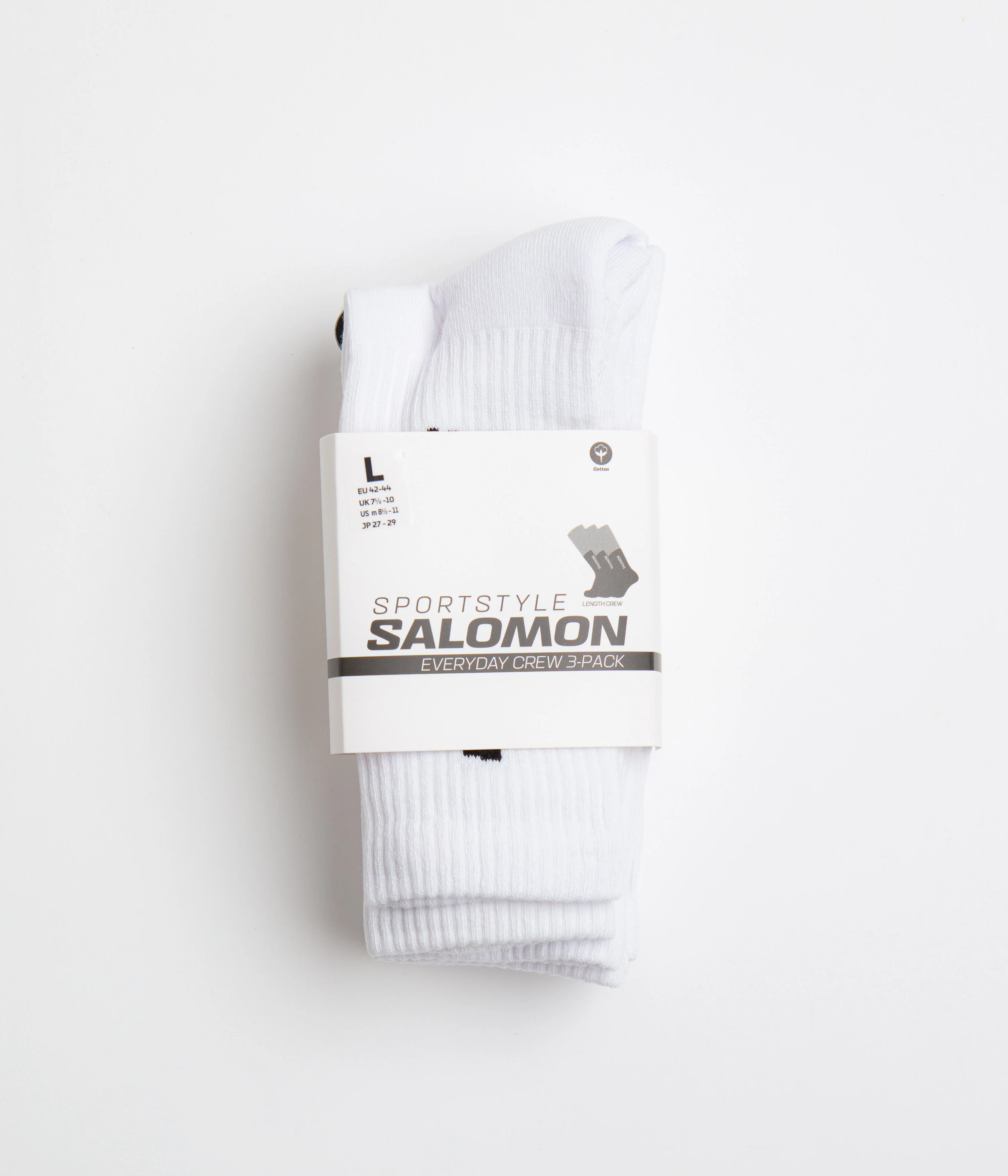 Salomon Everyday Crew Socks (3 Pack) - White / White / White - Image 3