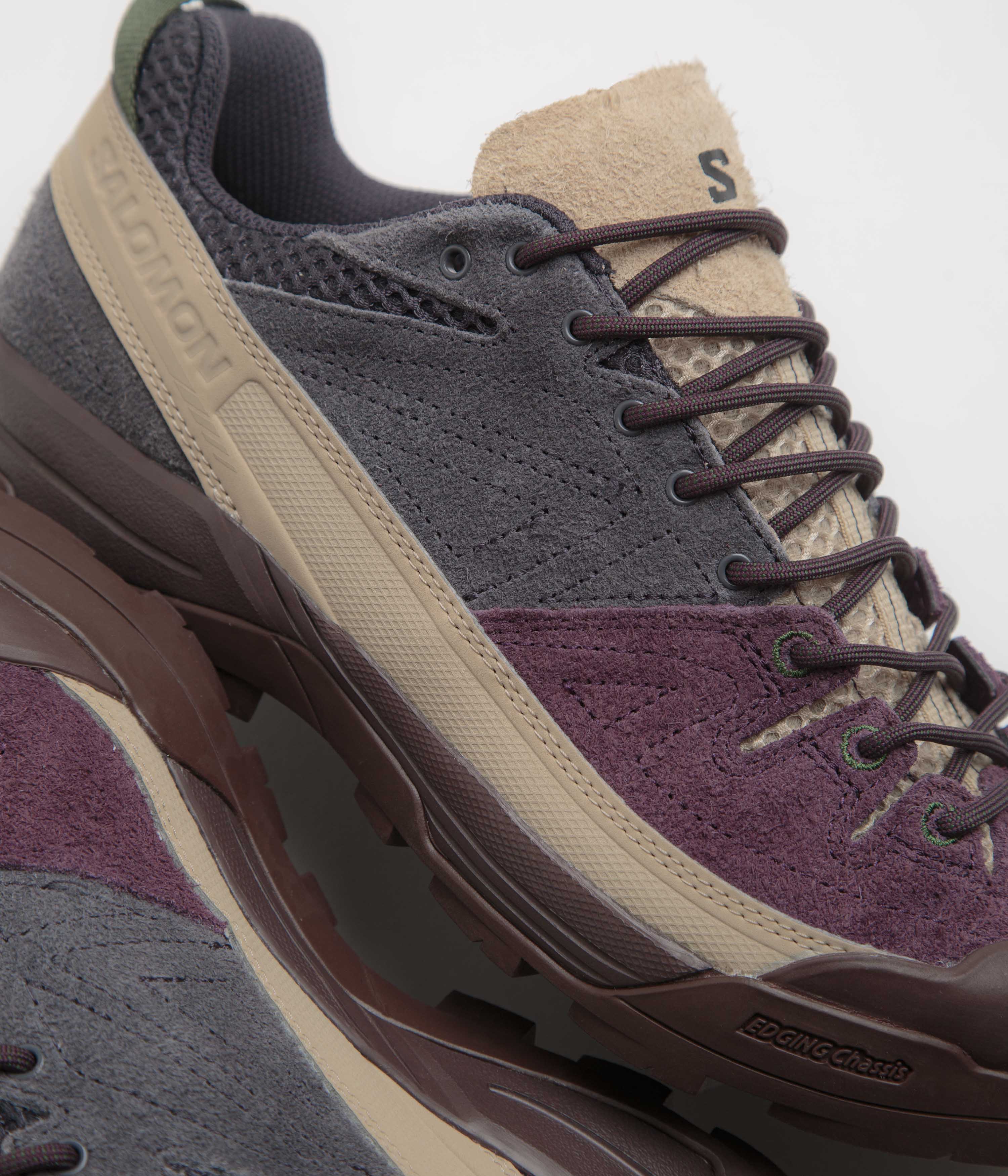 Salomon X-ALP Suede Shoes - Plum Perfect / Nine Iron / Safari - Image 3
