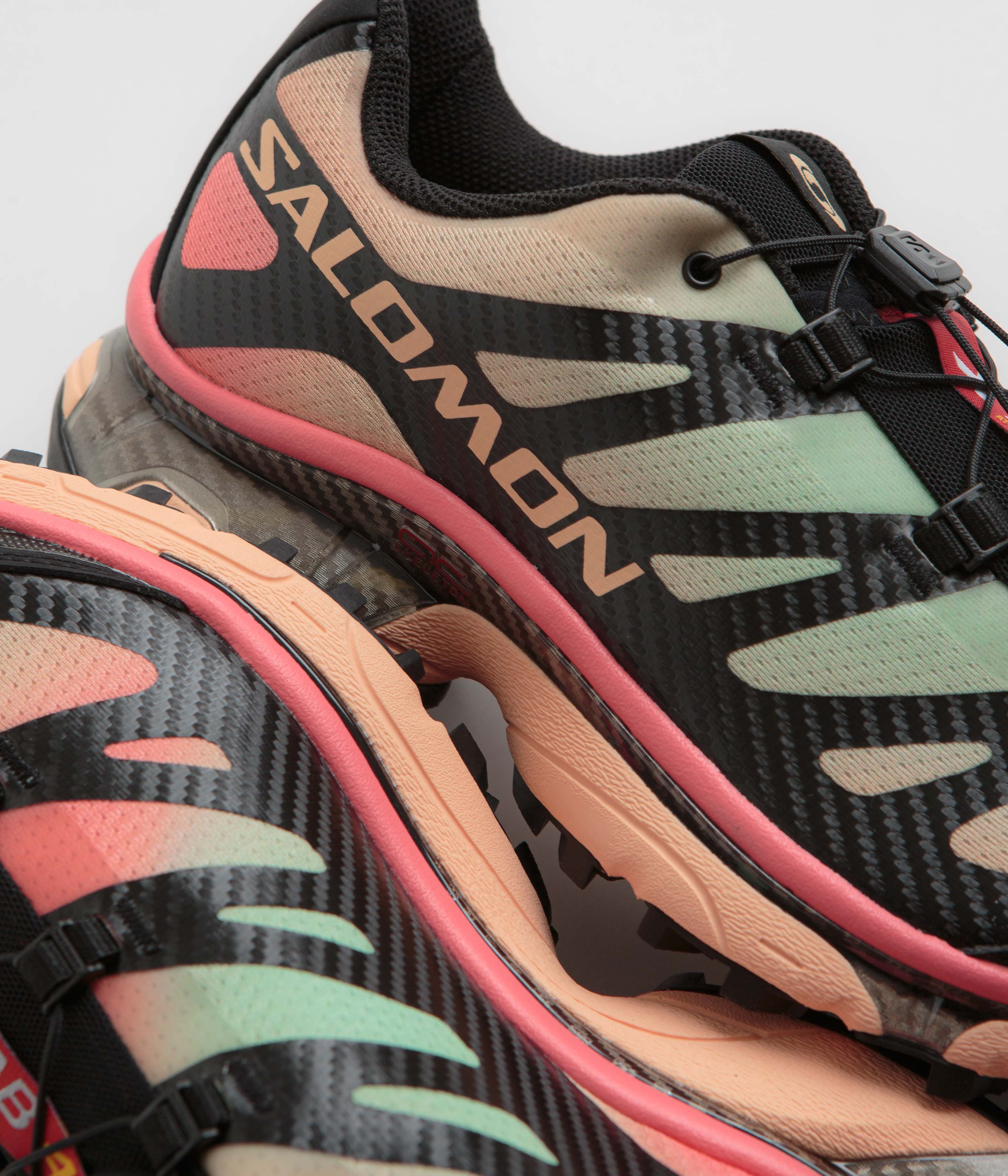 Salomon XT-4 OG Aurora Borealis Shoes - Black / Prairie Sunset / Sugar Coral - Image 3