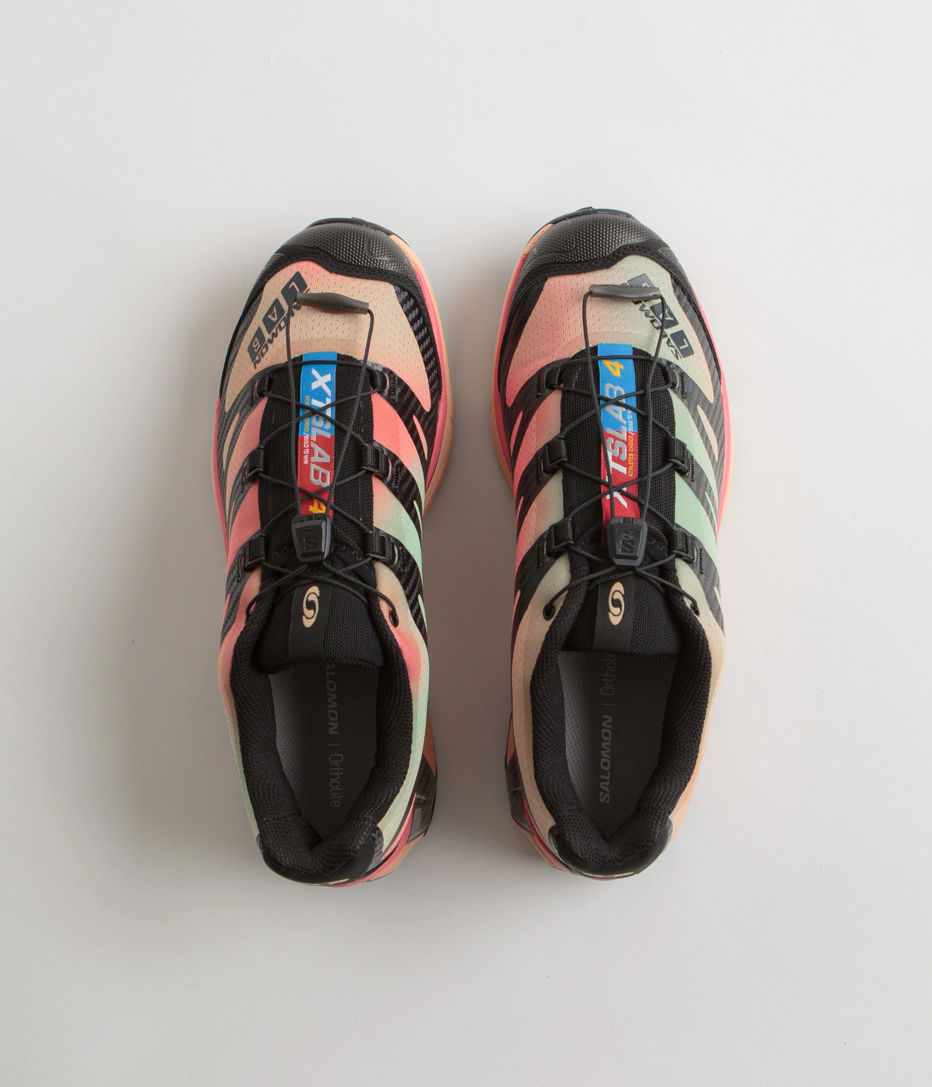 Salomon XT-4 OG Aurora Borealis Shoes - Black / Prairie Sunset / Sugar Coral - Image 7