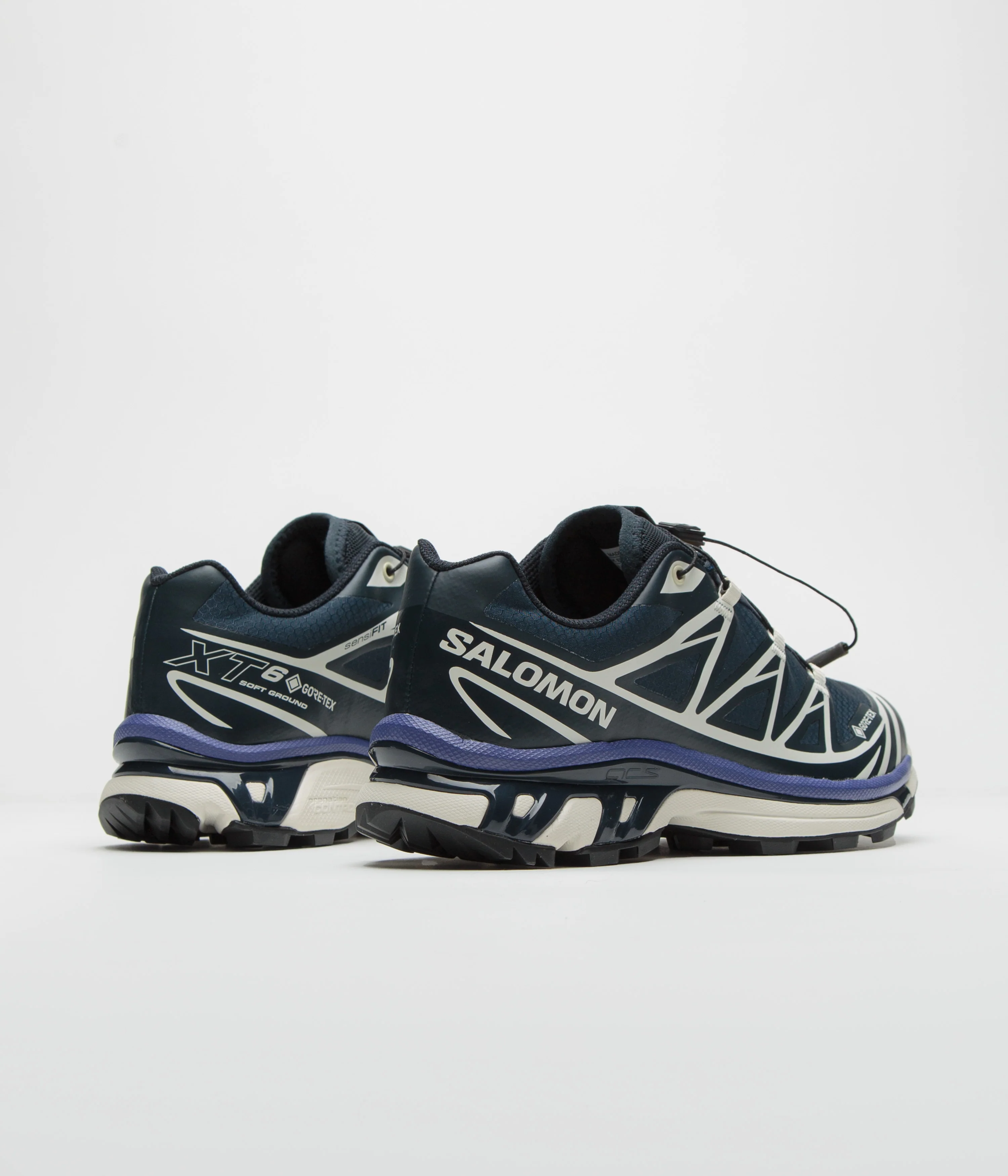 Salomon XT-6 GTX Shoes - Carbon / Vanilla Ice / Liberty - Image 4