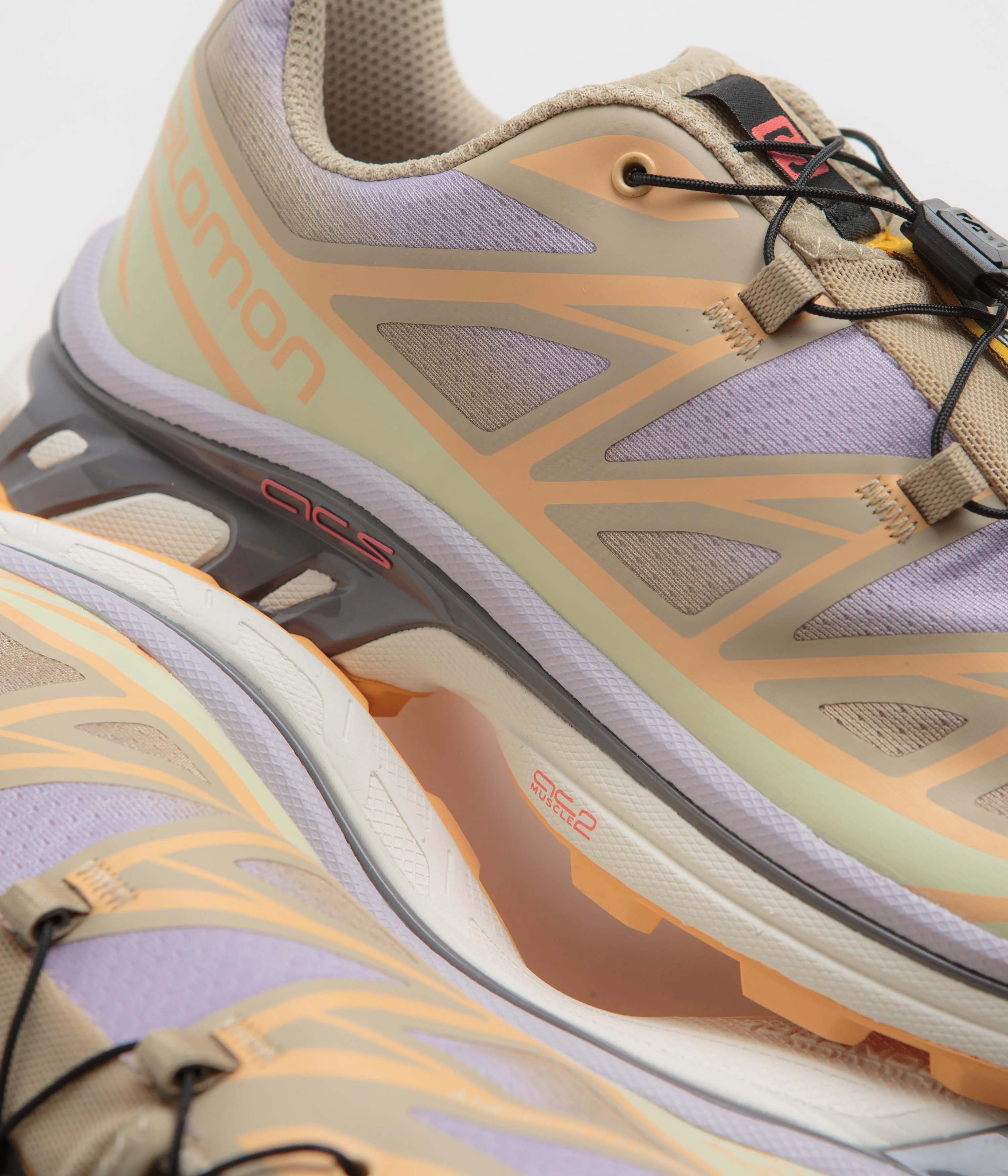 Salomon XT-6 Skyline Shoes - White Pepper / Peach Quartz / Orchid Petal - Image 3