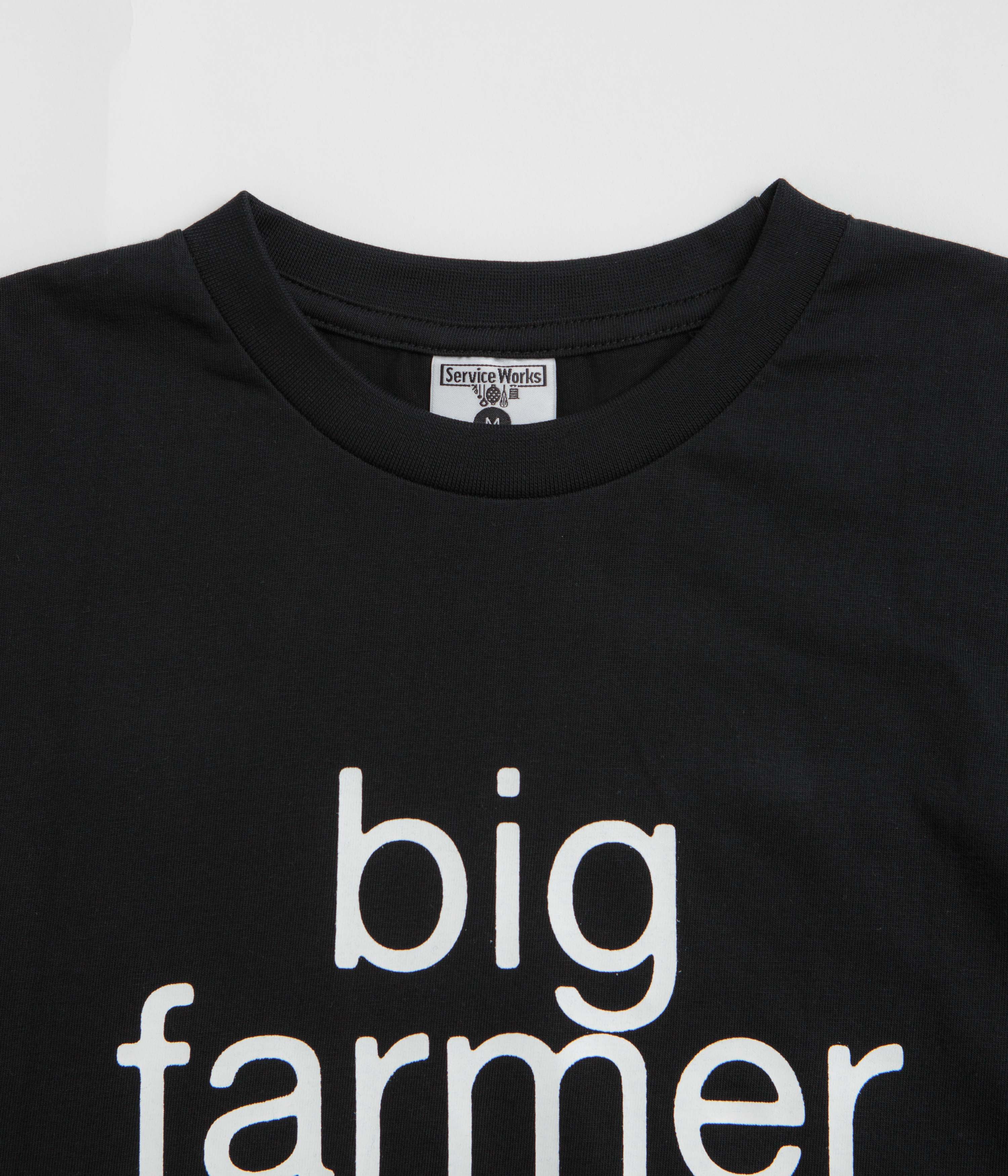 Service Works Big Farmer T-Shirt - Black - Image 3